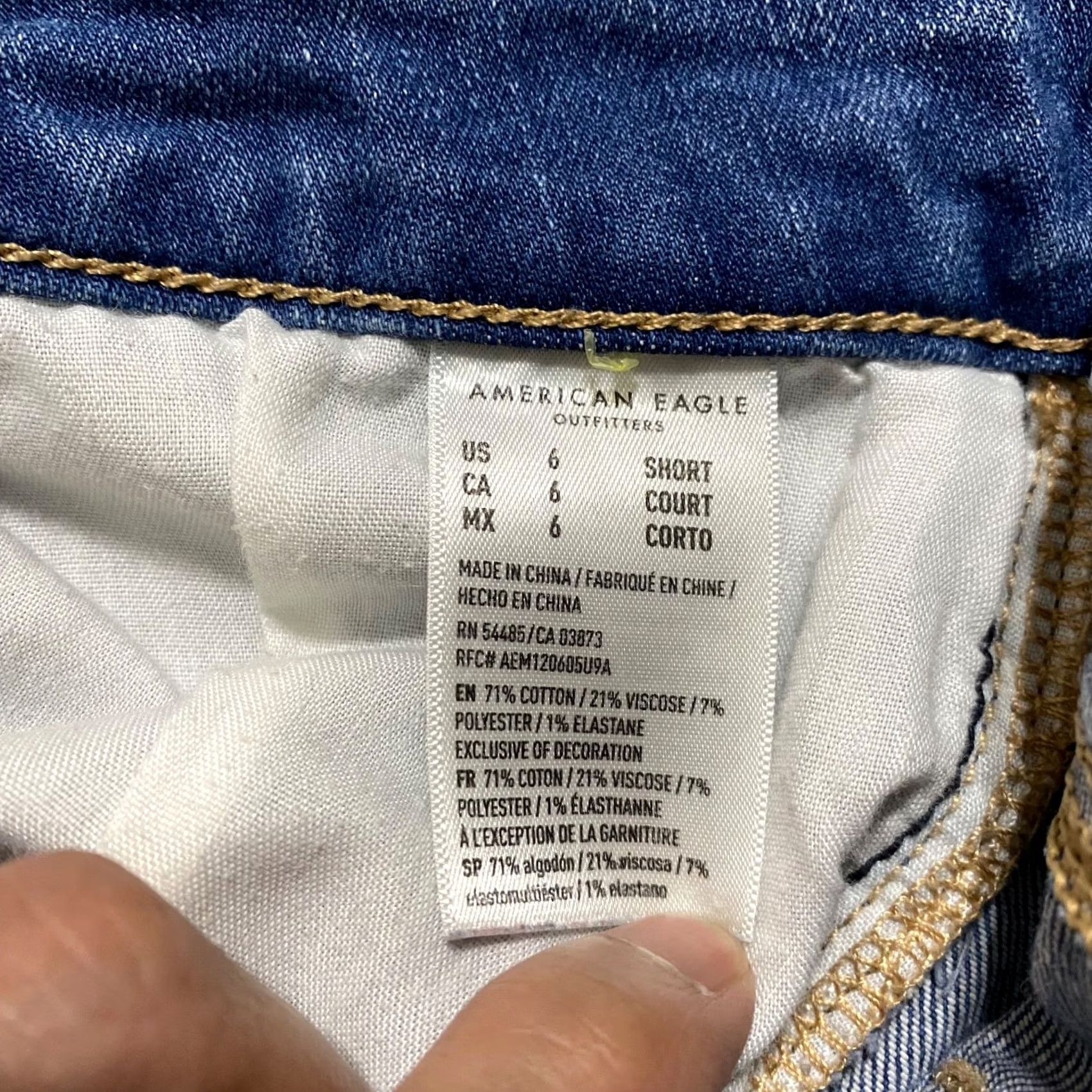 American Eagle Outfitters American Eagle Womens 6P Jeans Blue Denim Distressed High Rise Jegging Stretch Size 28" / US 6 / IT 42 - 5 Thumbnail
