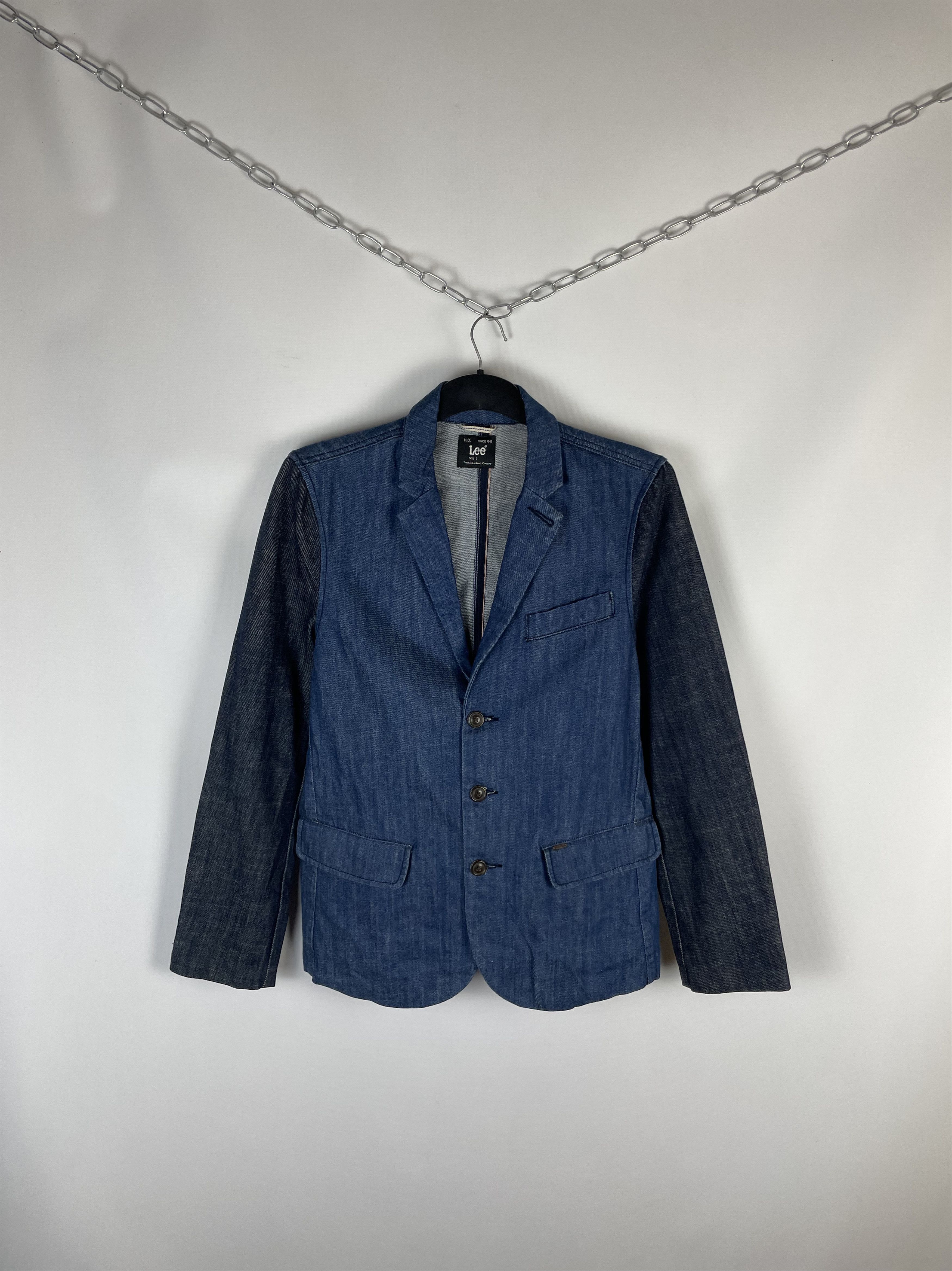 Lee × Vintage Vintage Lee Workers Denim Blazer Jacket Size 46L - 1 Thumbnail