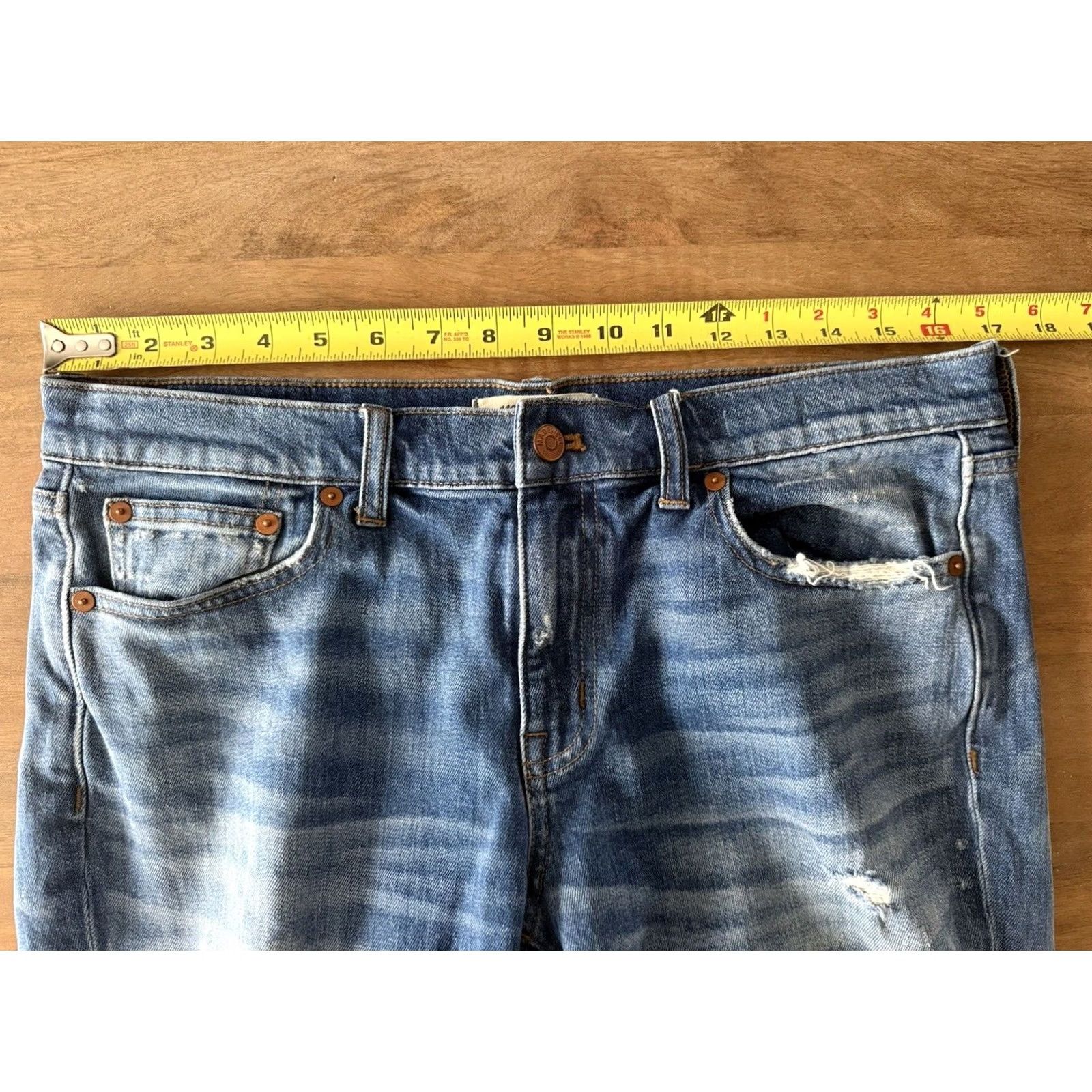 Madewell Madewell Jeans Womens 29 Slim Boy Straight 5-Pocket Blue Denim 34x24.5 Relaxed Baggy Distressed Bohemian City Hip Hop Logo Size 29" - 6 Thumbnail