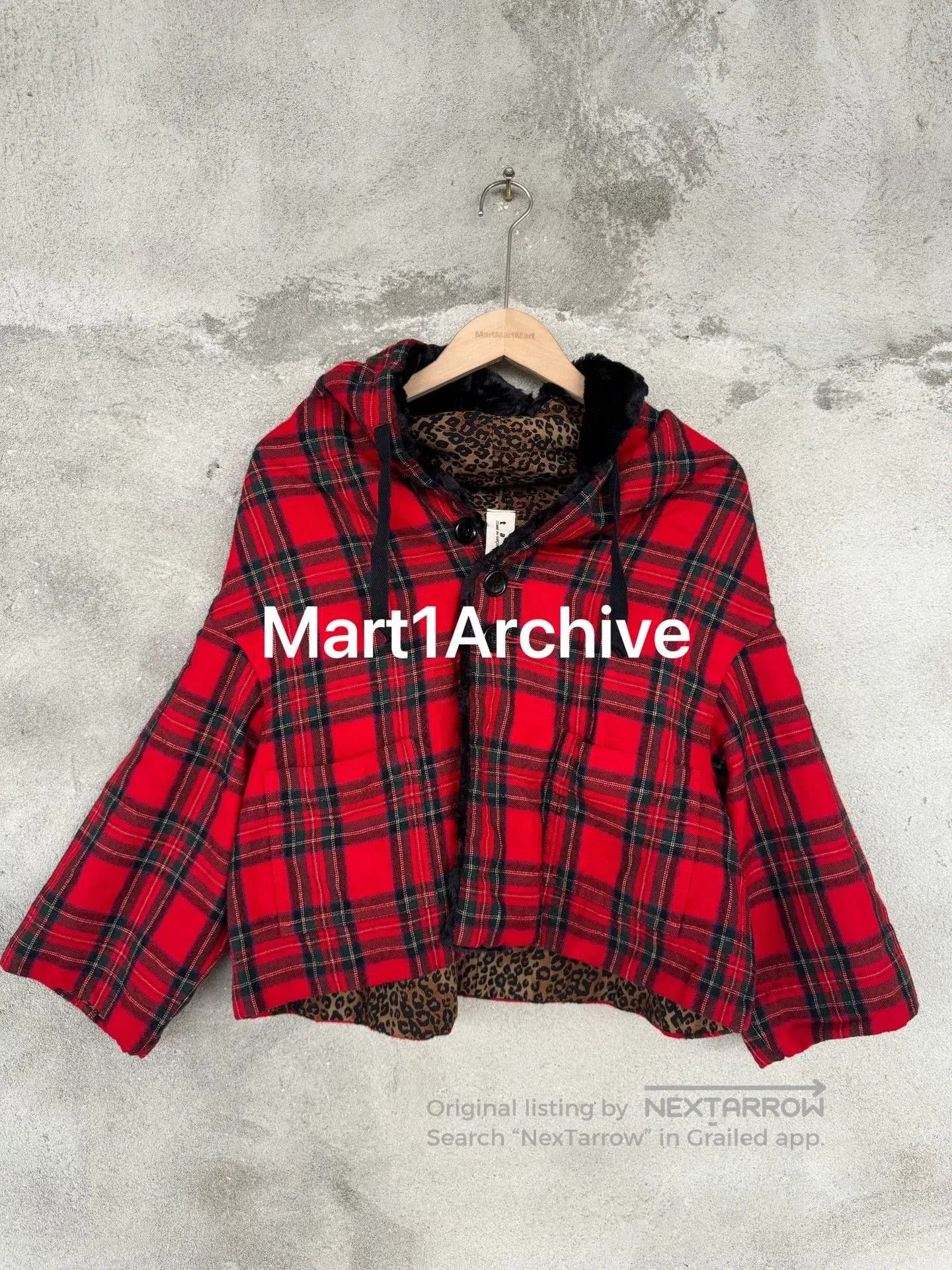 Comme des Garcons Comme Des Garçons Tao Plaid Leopard Fur Cape. Size XS / US 0-2 / IT 36-38 - 1 Thumbnail
