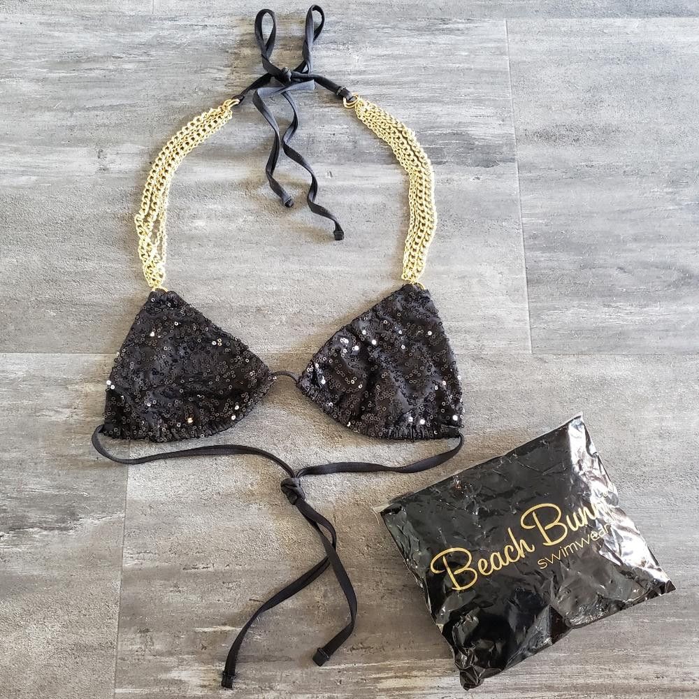 Designer Black BB "Everything That Glitters" Bikini Top Size ONE SIZE - 1 Thumbnail