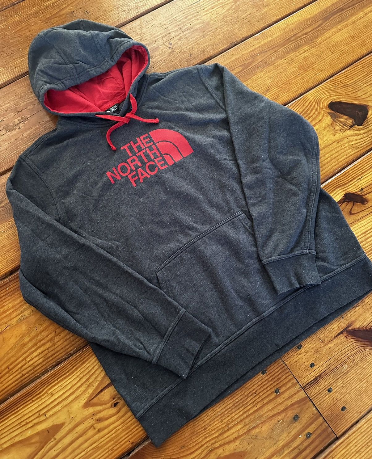 image of The North Face Grey/red Hoodie in Black, Men's (Size 2XL)