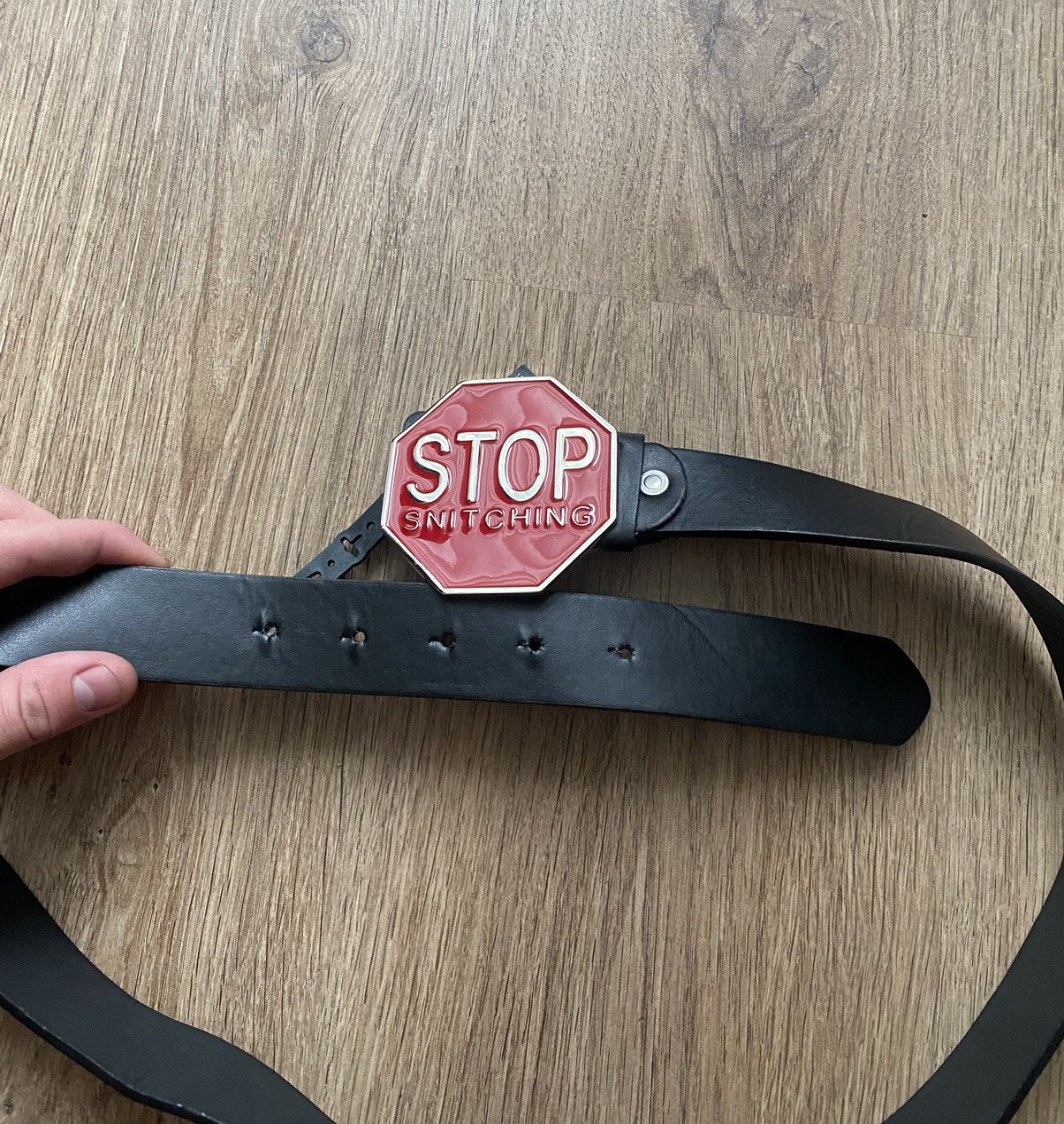 Vintage Vintage Y2K STOP snitching red/black belt Size ONE SIZE - 3 Thumbnail
