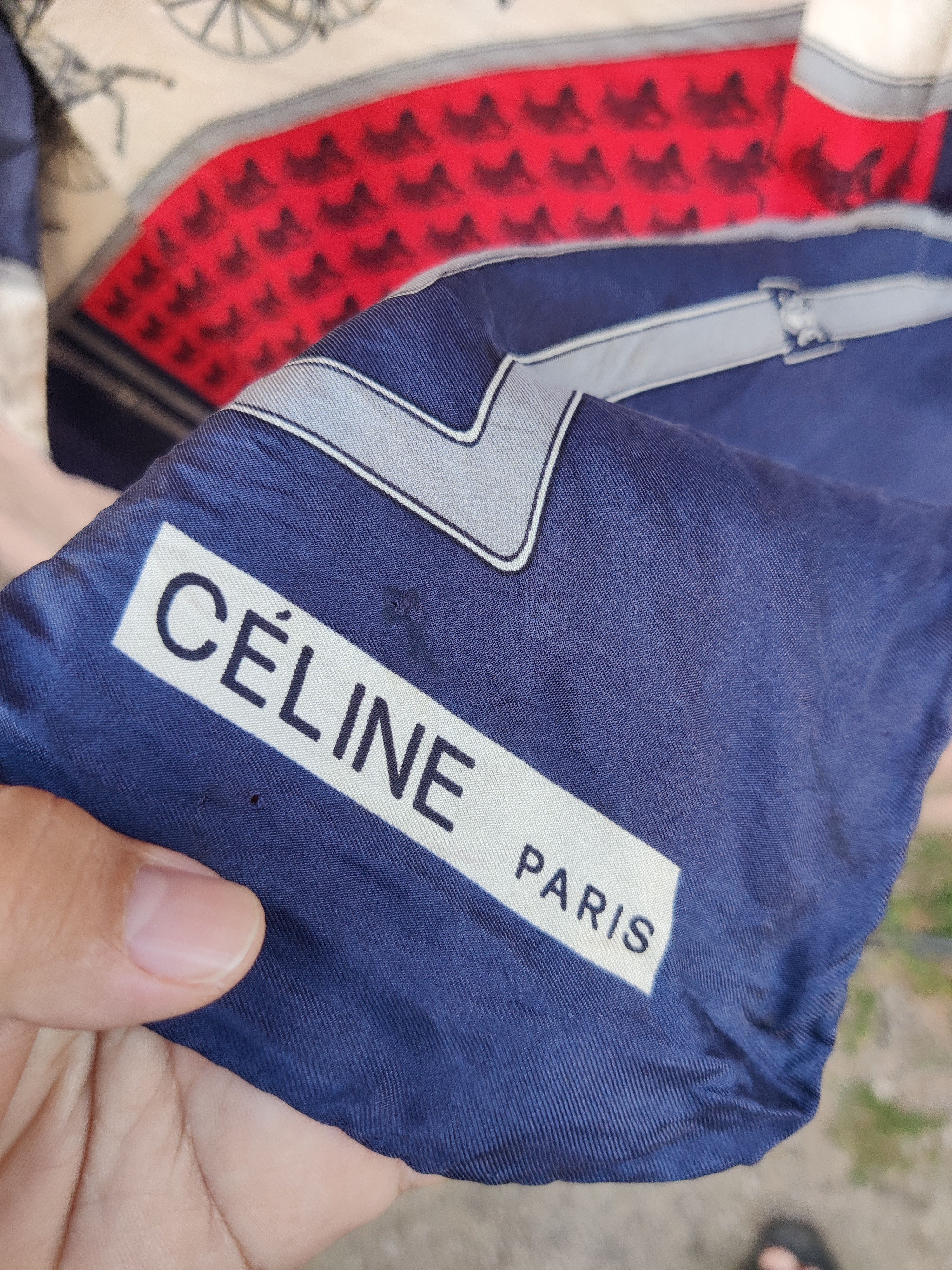 Celine Vintage Distressed Celine Paris Big Luxury Scarves Size ONE SIZE - 9 Thumbnail
