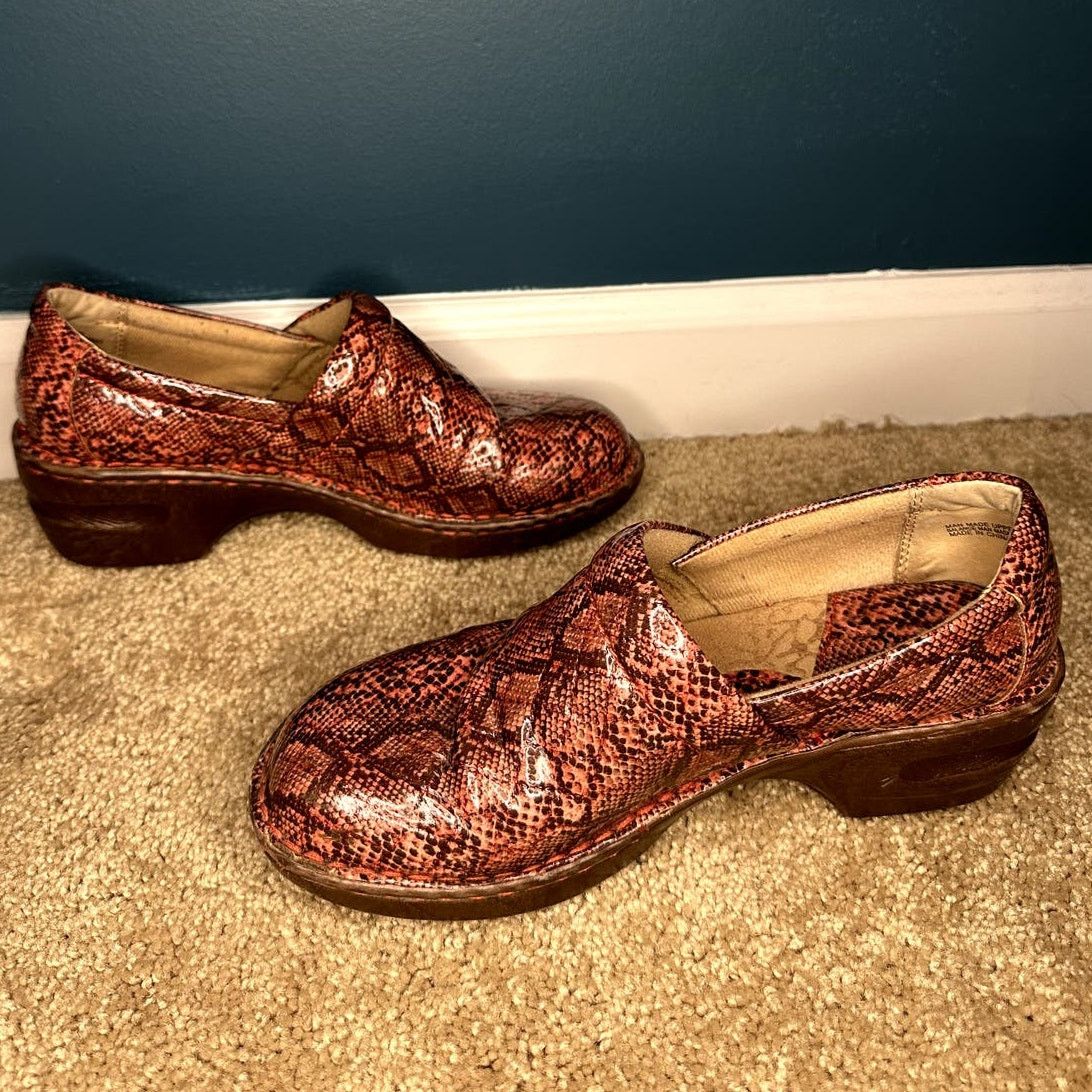 Other B.O.C Faux Leather Snakeskin Print Clogs Shoes Dark Pink 7.5 Size US 7.5 / IT 37.5 - 6 Thumbnail