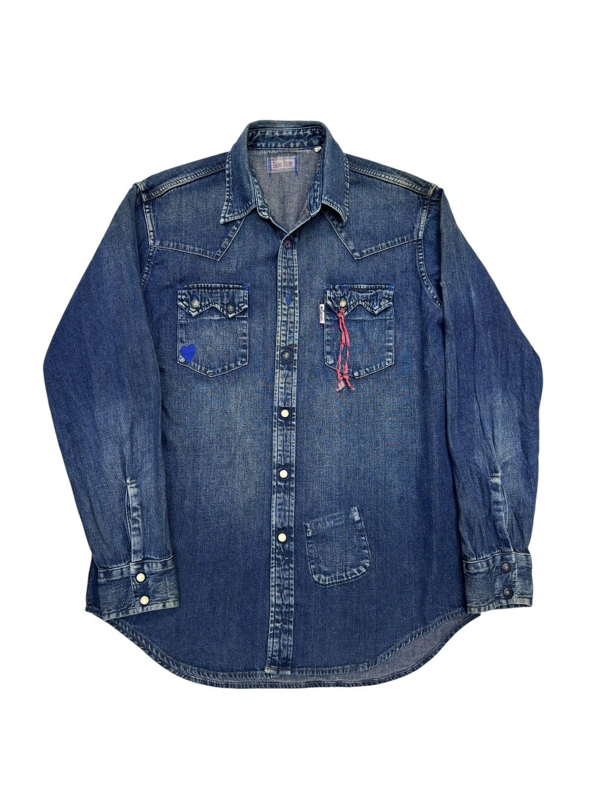 Blue Blue Japan BLUE BLUE JAPAN 🇯🇵 DOUBLE POCKET WESTERN DENIM SHIRT Size US M / EU 48-50 / 2 - 3 Thumbnail