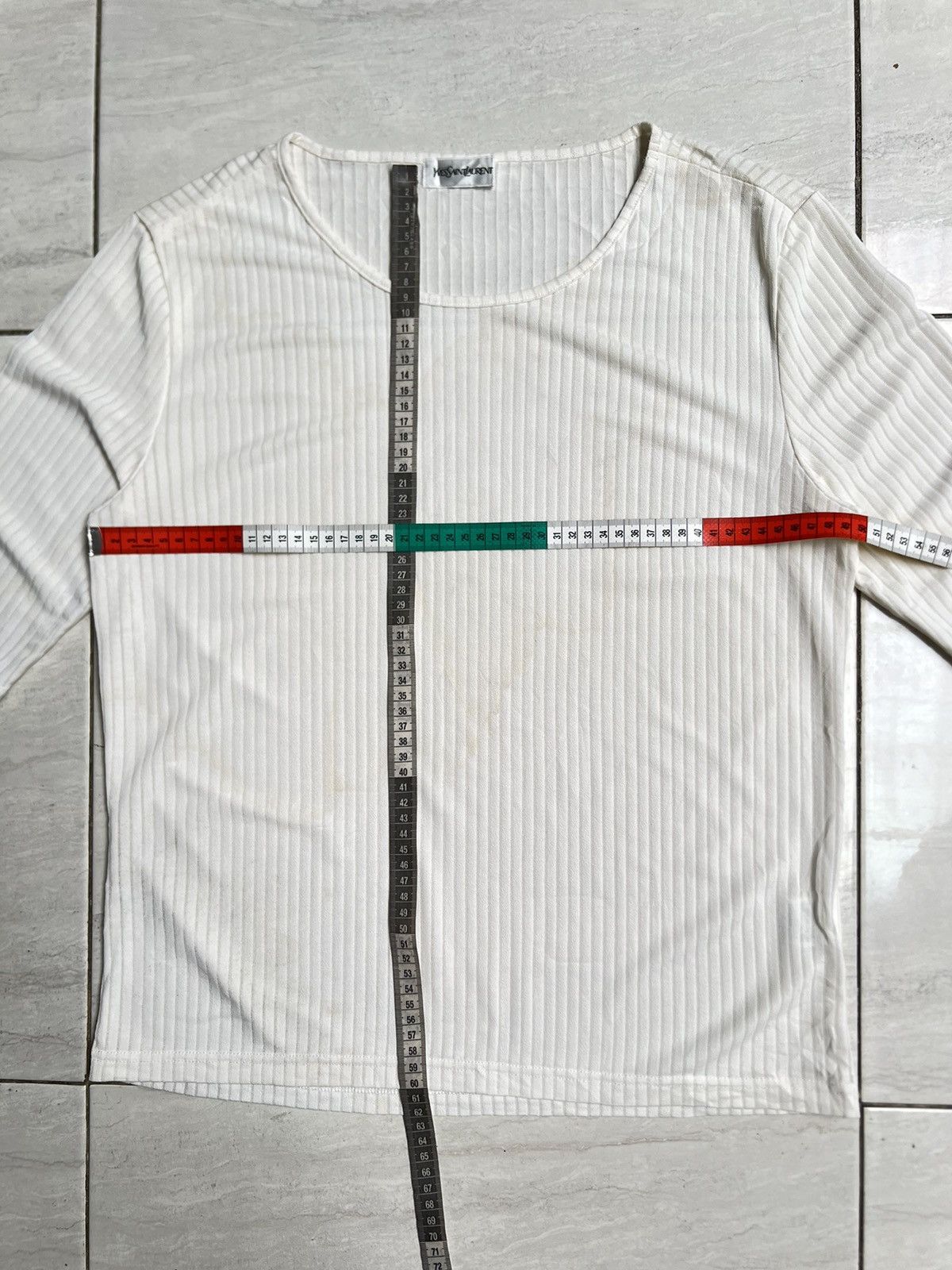 Yves Saint Laurent Yves Saint Laurent White Pleats T-shirt Size US S / EU 44-46 / 1 - 7 Thumbnail
