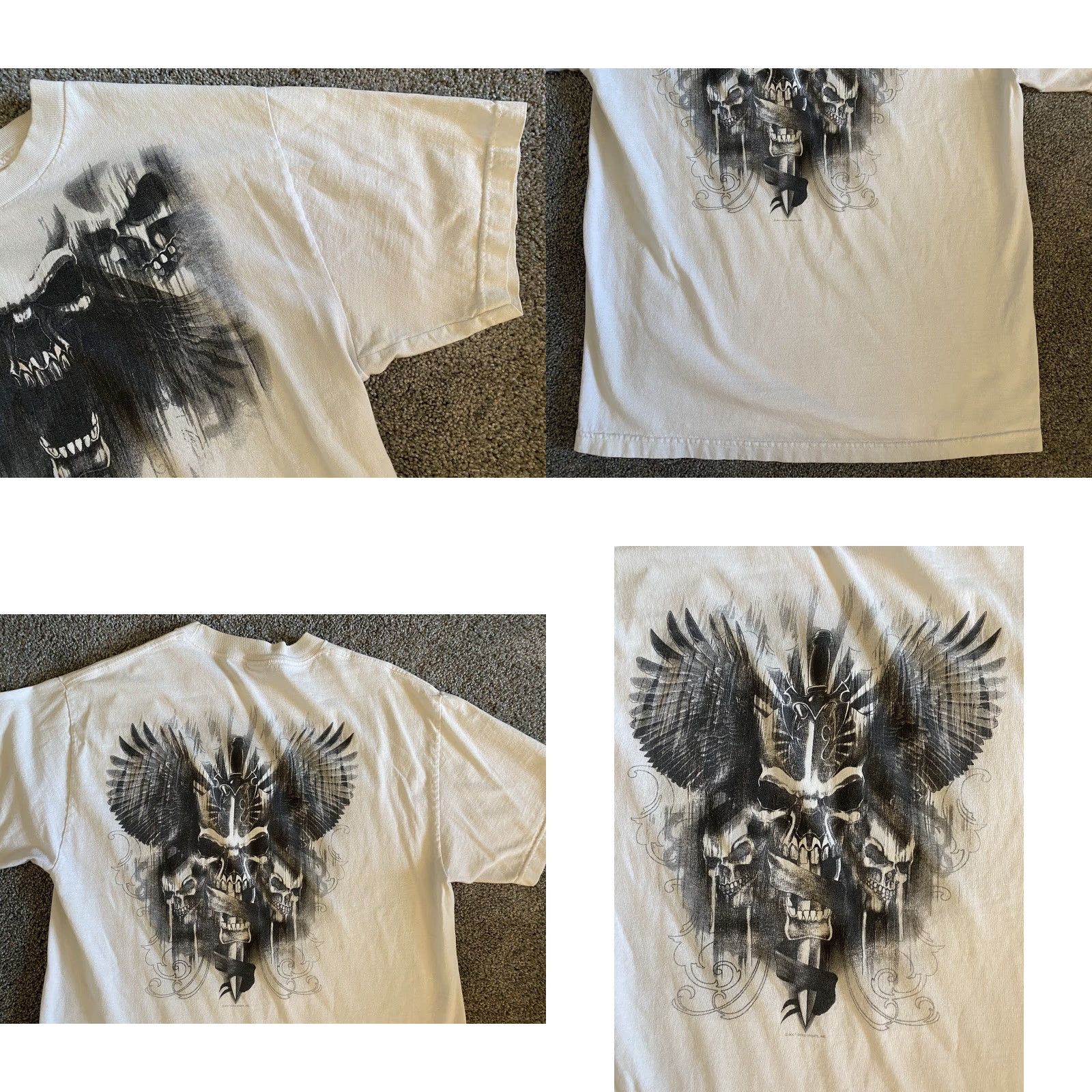 Doublet VINTAGE Hot Leathers T-Shirt White Large Sports Skulls 2007 Men Short Sleeve Mens Regular Size L Size US L / EU 52-54 / 3 - 9 Thumbnail