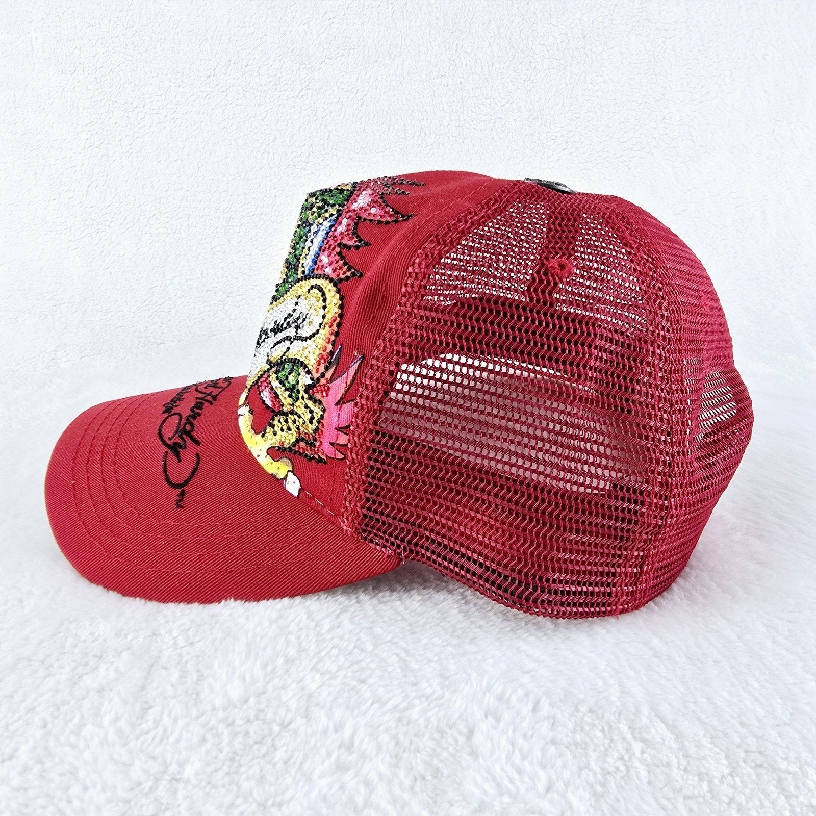 Ed Hardy Vintage Ed Hardy Dragon Bedazzled Snapback Trucker Hat Y2K Size ONE SIZE - 5 Thumbnail