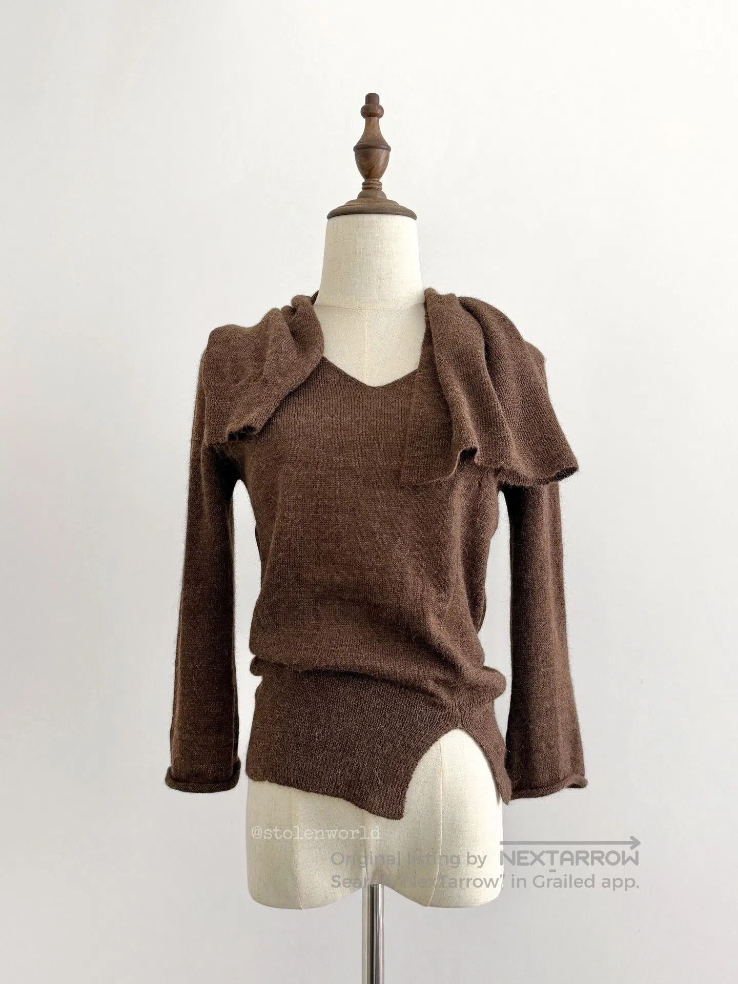 Limi Feu irregular knit top with attached scarf. Size S / US 4 / IT 40 - 3 Thumbnail