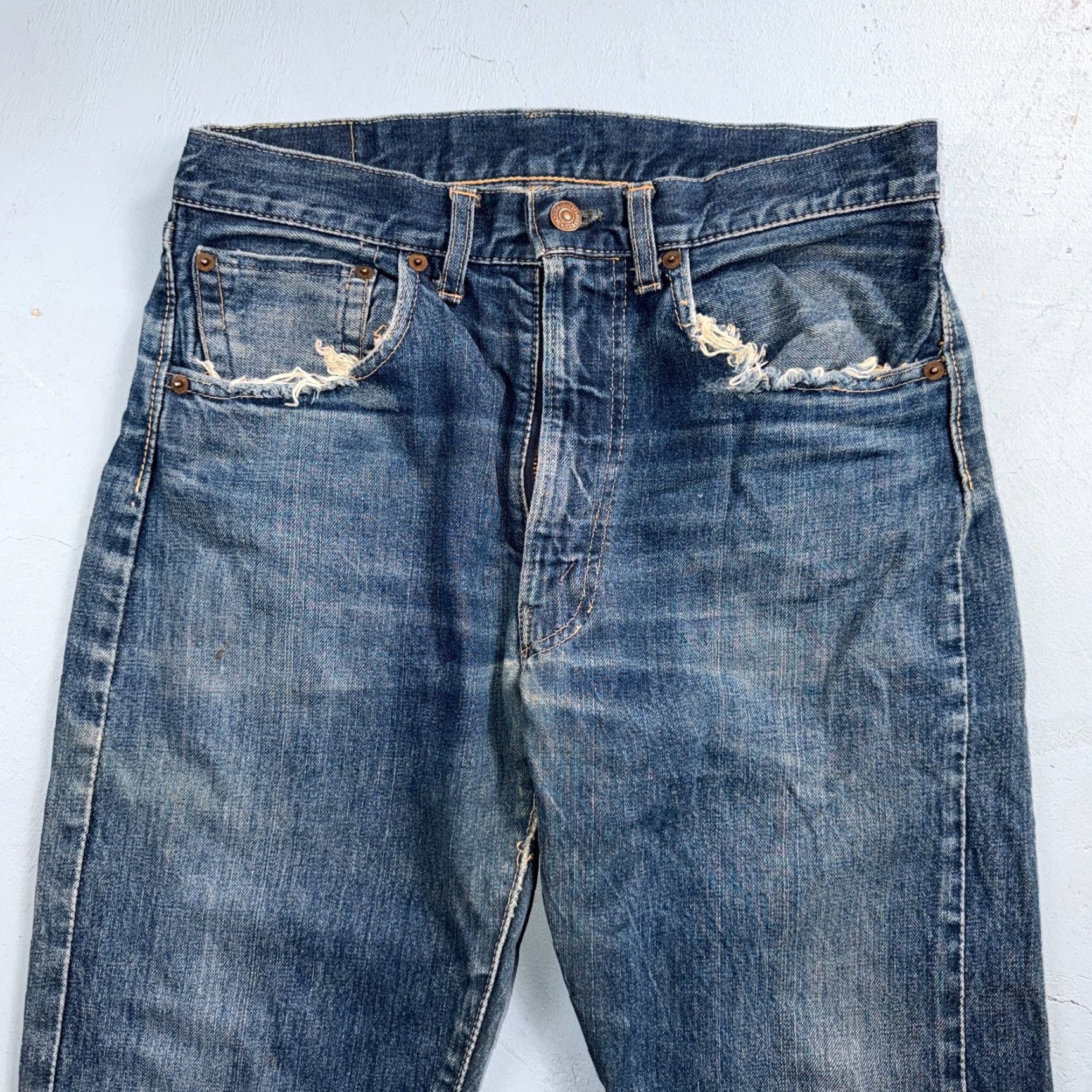 Levi's VINTAGE Levis 505 Big E 60s Redline Selvedge USA XX 1960s Jeans 501 Act 31x28 Mens Size US 31 - 2 Thumbnail