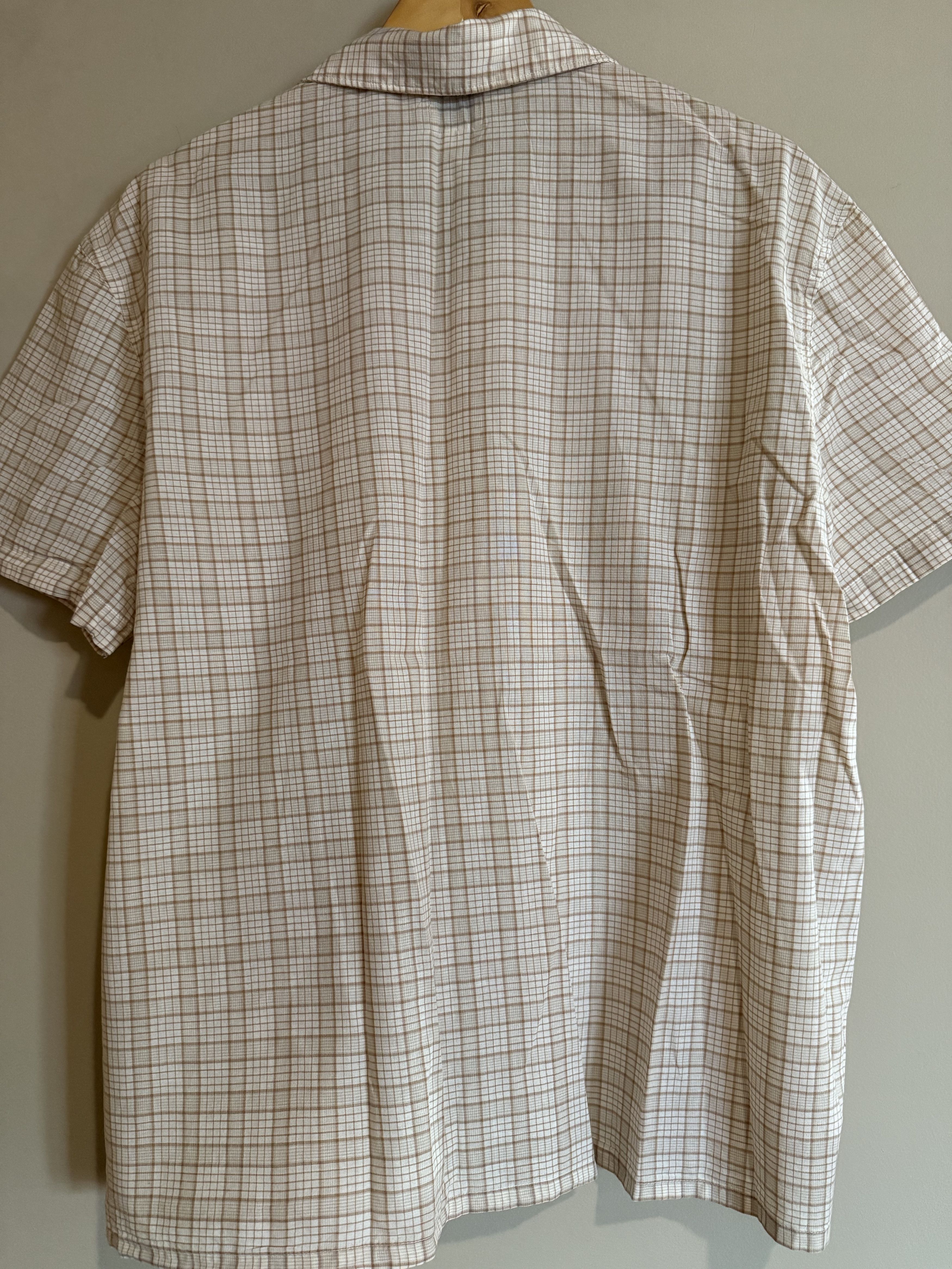 J.Crew J.Crew Tan Plaid Lightweight Cotton S/S Shirt, Men's Large Size US L / EU 52-54 / 3 - 4 Thumbnail