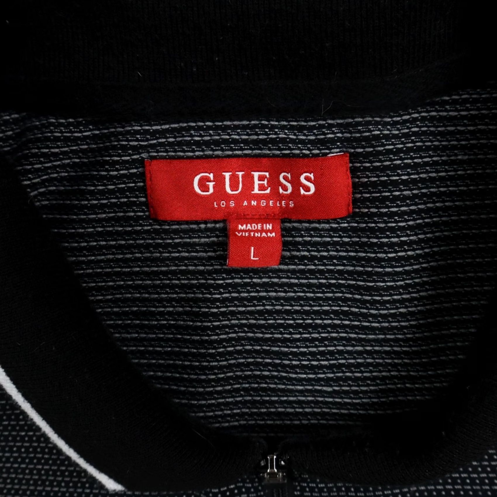 Guess GUESS Polo Shirt Mens Large 1/4 Zip Casual Knit Logo Black Pattern Short Sleeve Polo Size US L / EU 52-54 / 3 - 3 Thumbnail