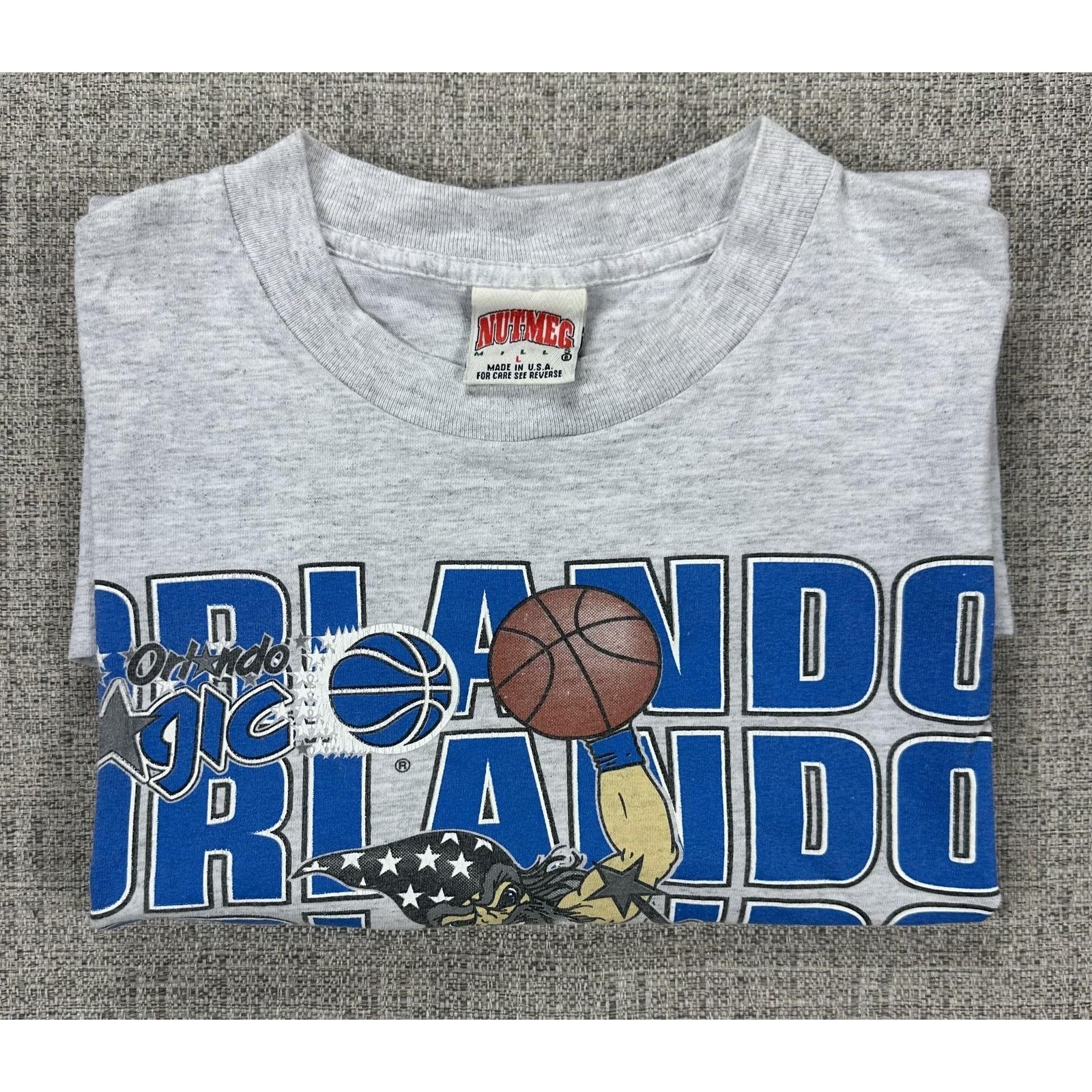 Nutmeg Orlando Magic Shirt Mens L Gray Wizard Cartoon Nutmeg USA 90 Size US L / EU 52-54 / 3 - 16 Thumbnail