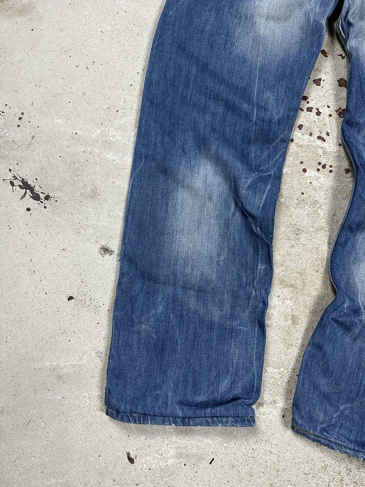 Affliction × Japanese Brand × Vintage Vintage Y2K Acid Washed Blue Baggy Denim Pants Jeans Size US 36 / EU 52 - 11 Thumbnail