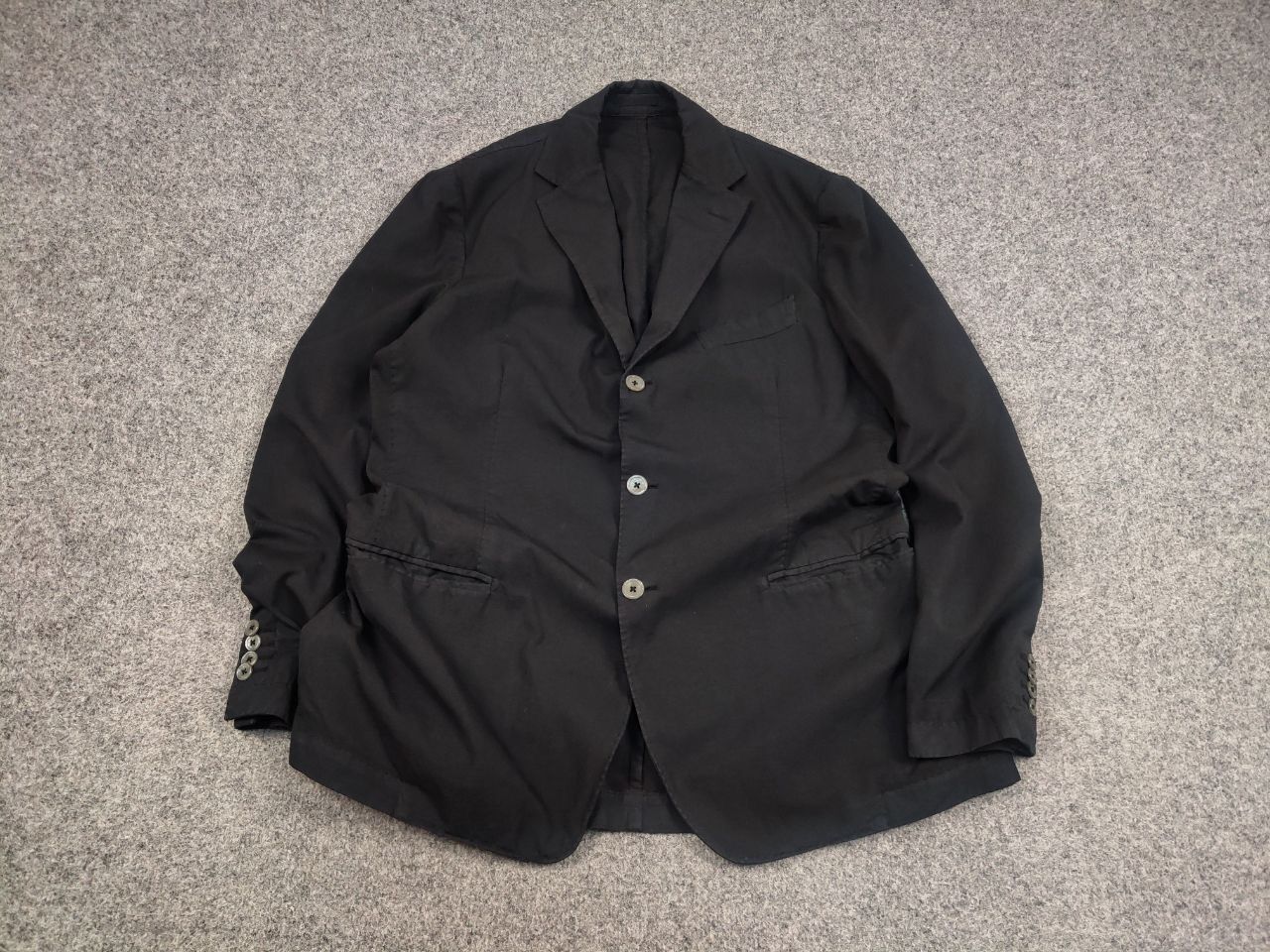 PIOMBO Piombo Italy Design Black Cotton Casual Blazer Jacket Size US L / EU 52-54 / 3 - 2 Thumbnail