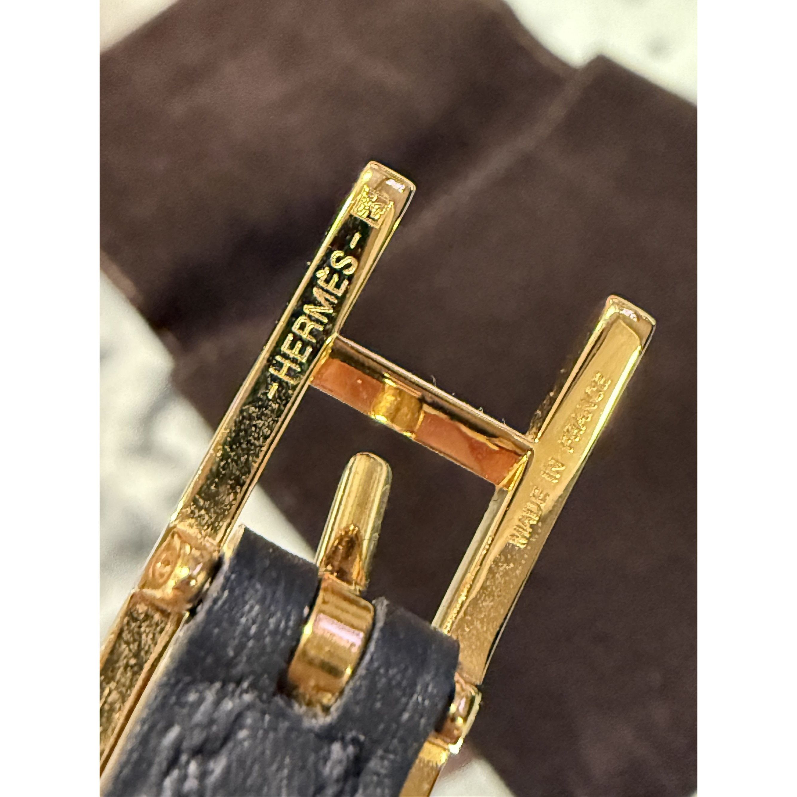 Hermes Hermès Black & Tan Reversible Leather Bracelet With Gold-Pla Size ONE SIZE - 6 Thumbnail