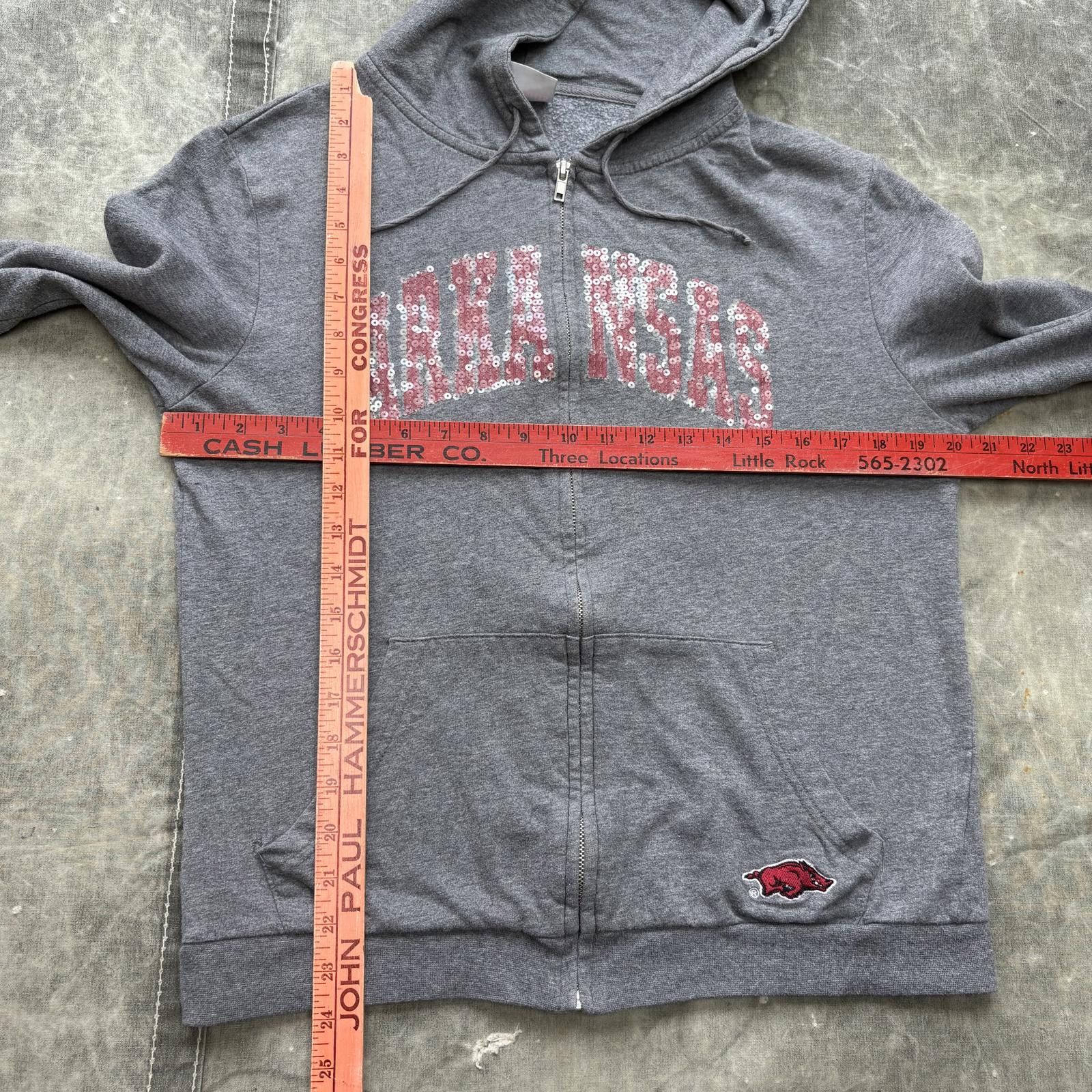 Vintage Vintage Y2K Arkansas Razorbacks Sequin Sport Full Zip Hoodie Size XL / US 12-14 / IT 48-50 - 4 Thumbnail
