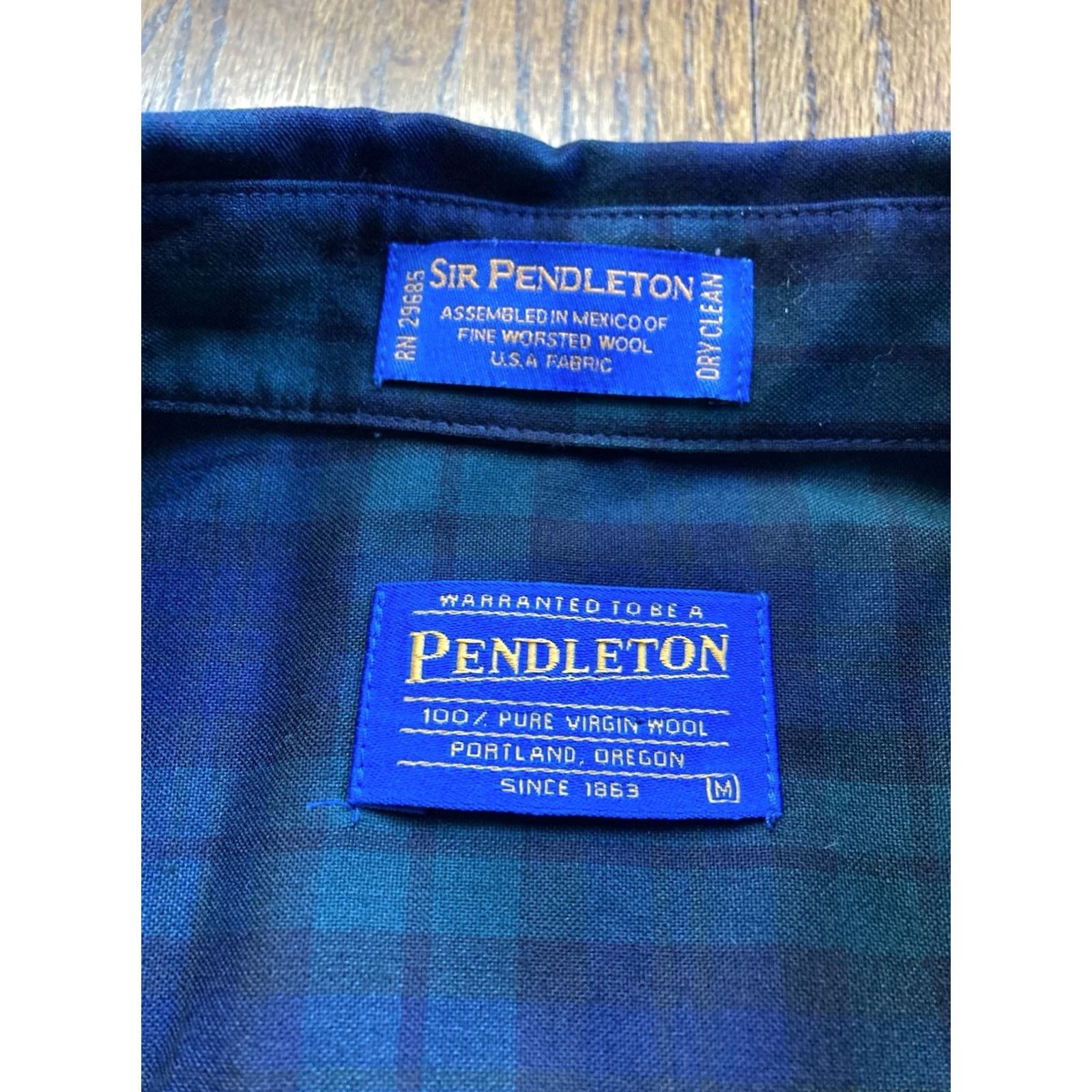 Pendleton VINTAGE Pendleton Shirt Mens Medium Blackwatch Tartan Worsted Wool Button Up Sir Size US M / EU 48-50 / 2 - 5 Thumbnail