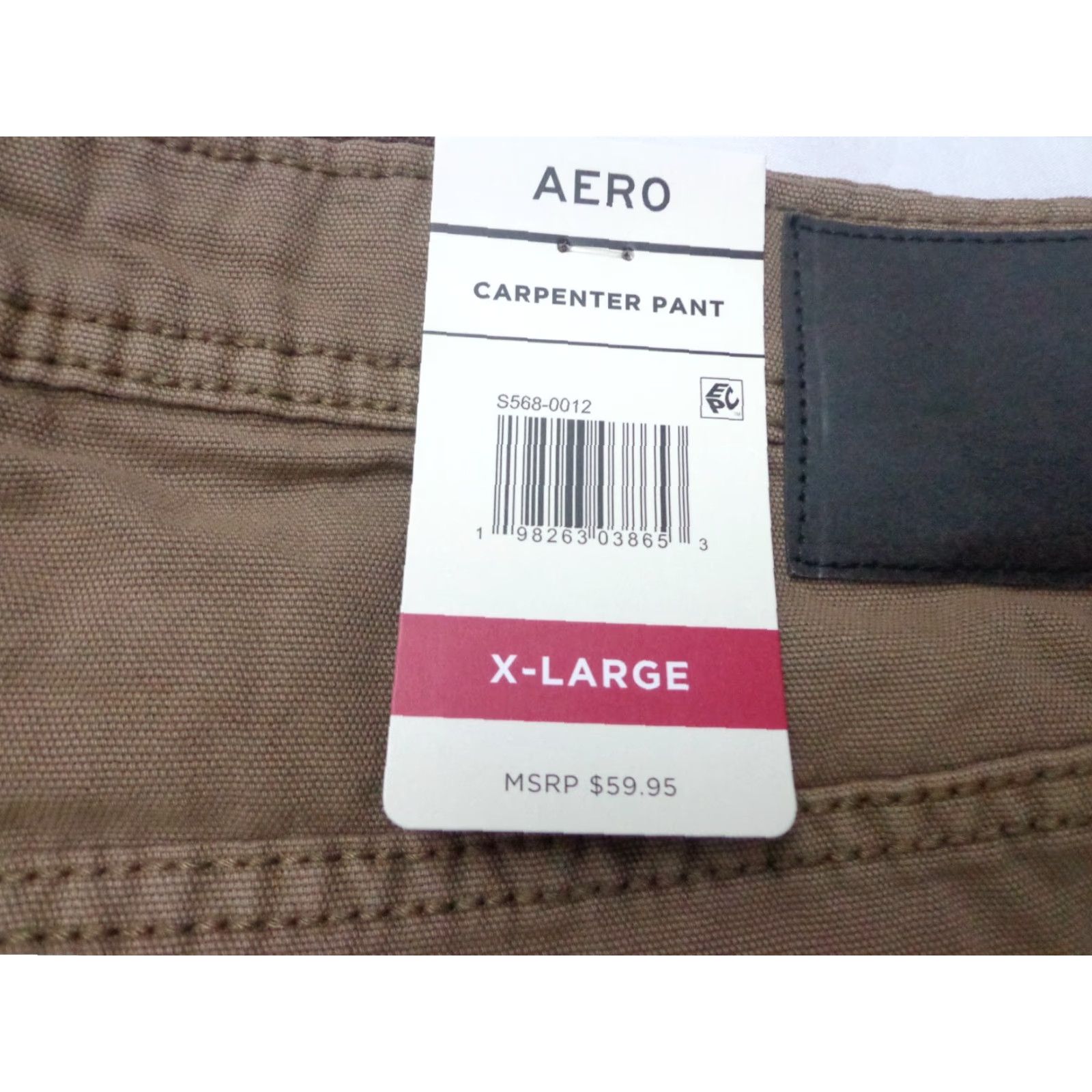 Vintage Aero Carpenter Pants Mens XL Brown Canvas Straight Leg 30 In Inseam Medium Weight Size US 36 / EU 52 - 3 Thumbnail