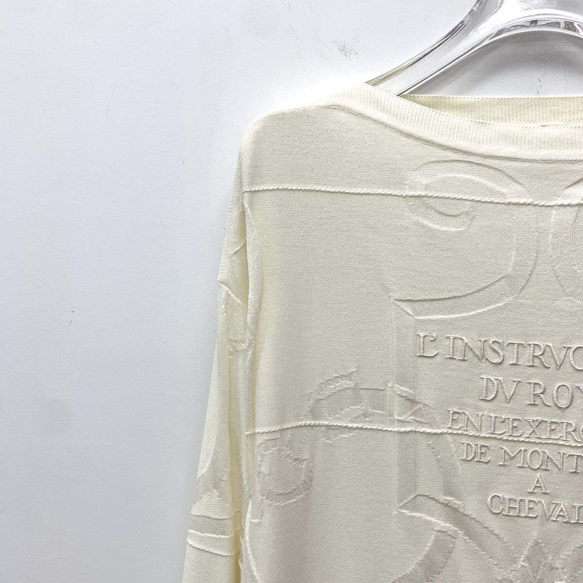 Hermes Hermes Beige Silk Long Sleeve Knit Pullover K26WX Size XXS / US 00 / IT 34 - 3 Thumbnail