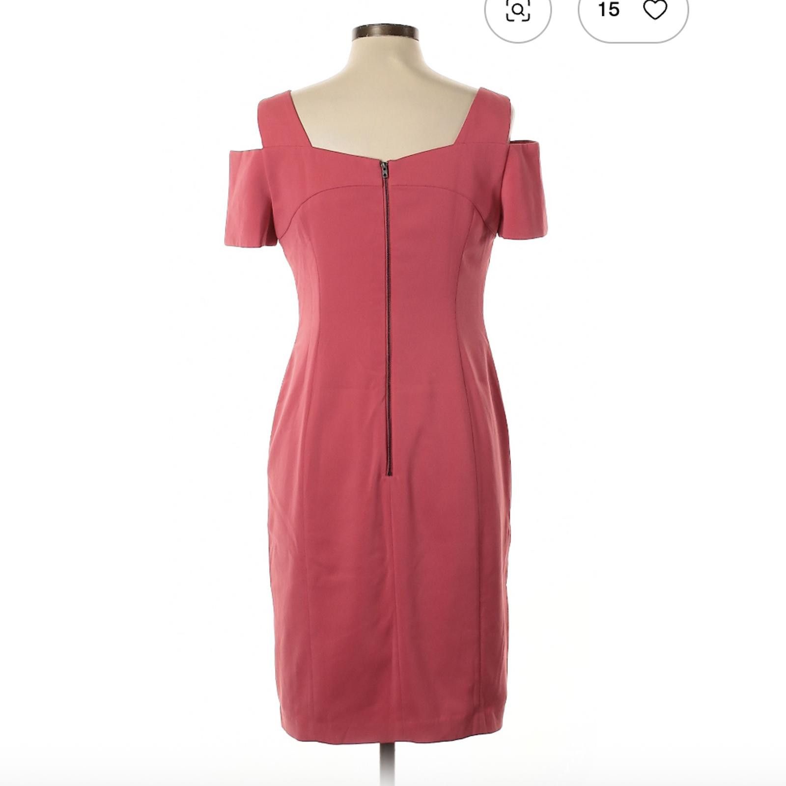 Other White House Black Market Pink Cold Shoulder Size 10 Dress, Size L / US 10 / IT 46 - 2 Thumbnail