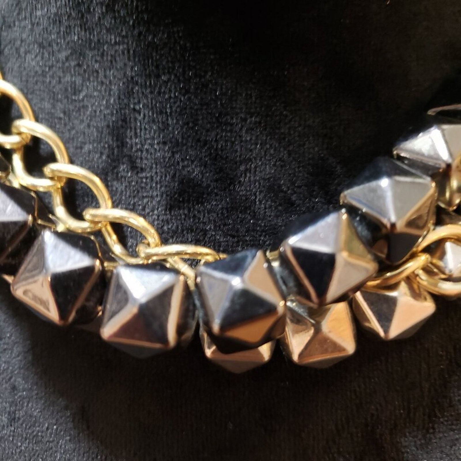 Vintage Vintage Womens Multi Tone Chain Box Linked 3 Strand Necklace Size ONE SIZE - 3 Thumbnail