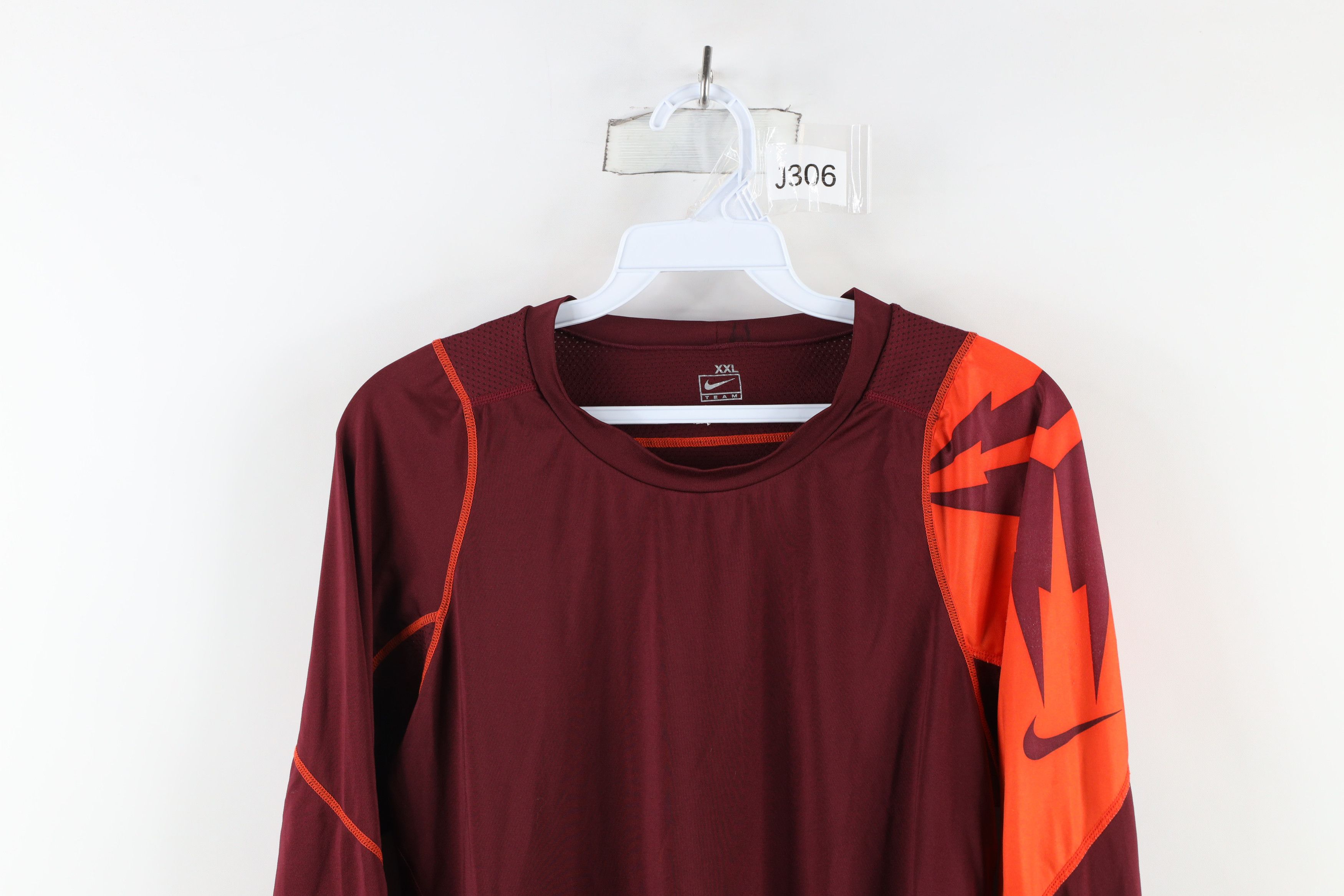 Nike × Vintage Vintage Nike Pro Training Gym Long Sleeve T-Shirt Red Size US XXL / EU 58 / 5 - 2 Thumbnail