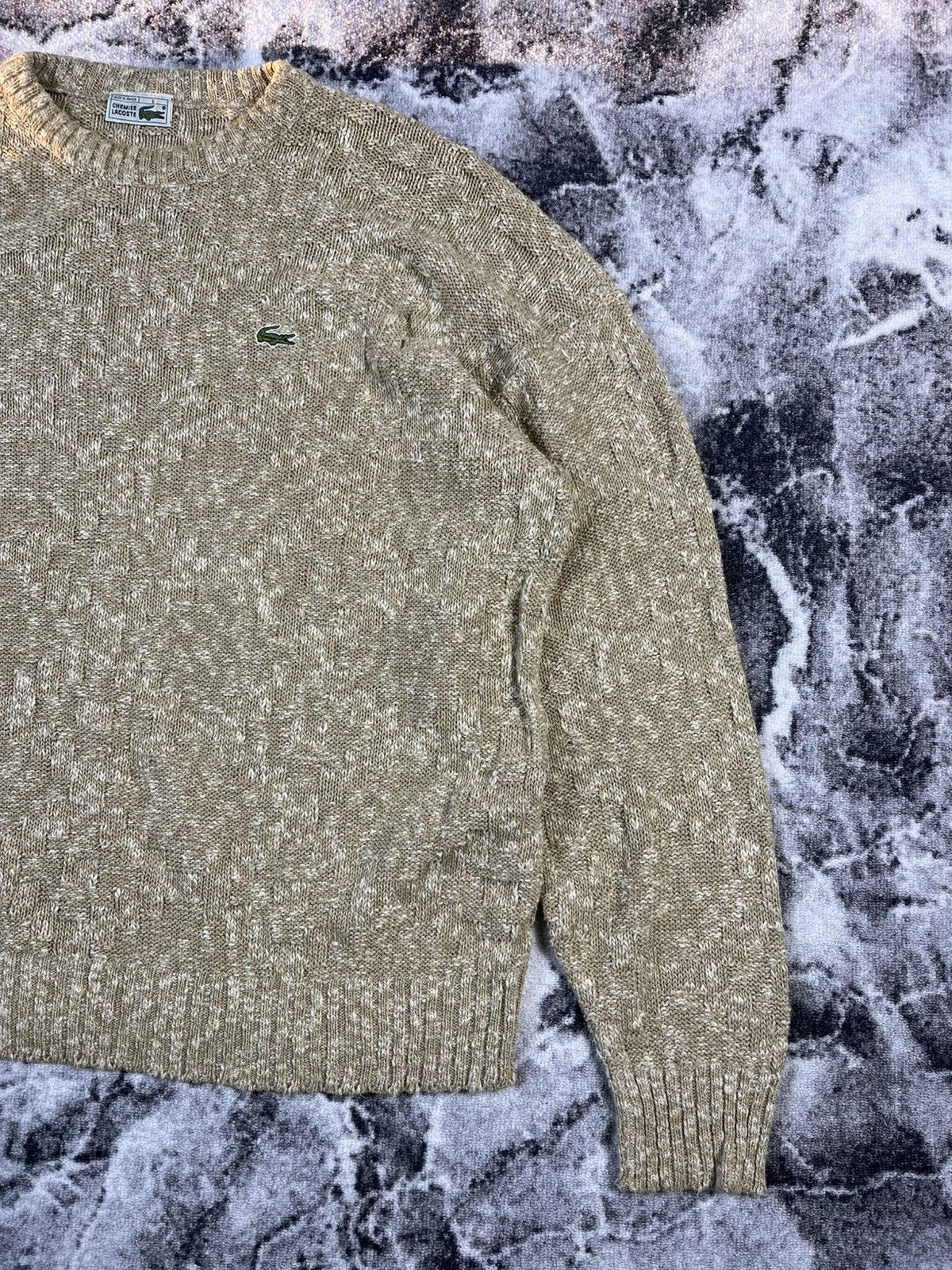 Lacoste Vintage Lacoste Beige Knit Sweater Made in France XXL Size US XXL / EU 58 / 5 - 3 Thumbnail