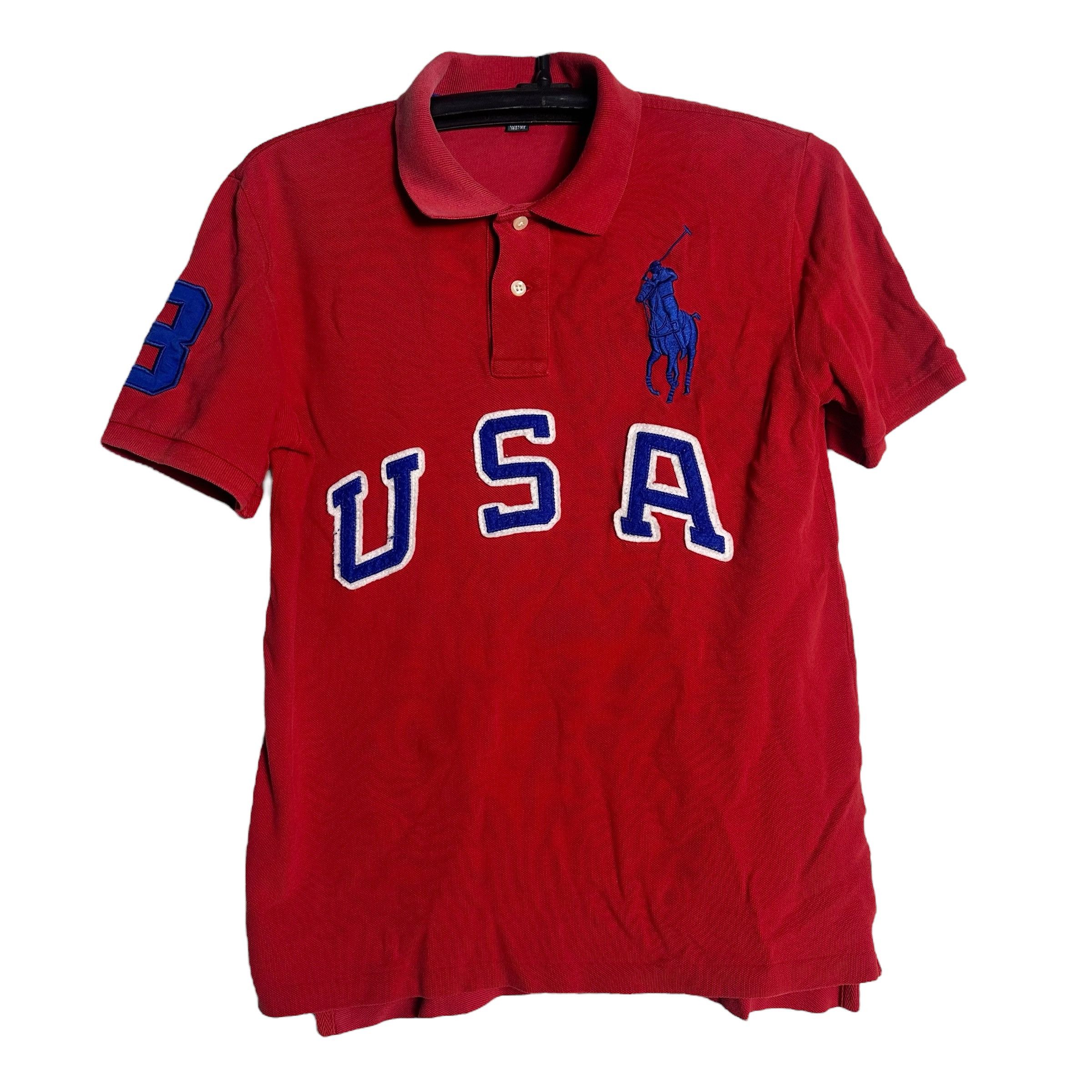 Polo Ralph Lauren 🔥RARE🔥Vintage Polo Ralph Lauren USA #3 Chief Keef Boy Polo Size US L / EU 52-54 / 3 - 1 Thumbnail