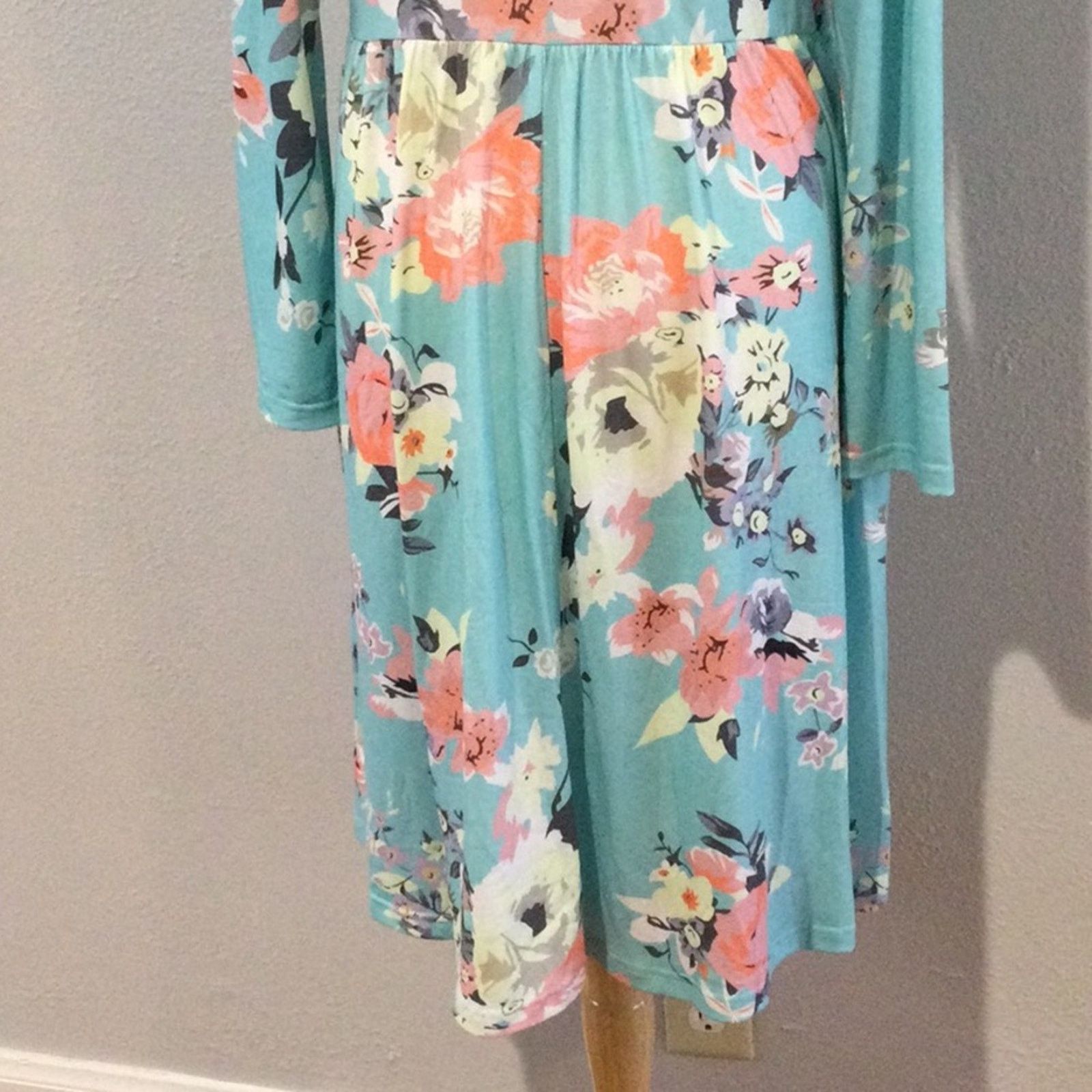 Other Ouges Blue Floral V-Neck Wrap Waist Knee Length Dress XL Size XL / US 12-14 / IT 48-50 - 11 Thumbnail