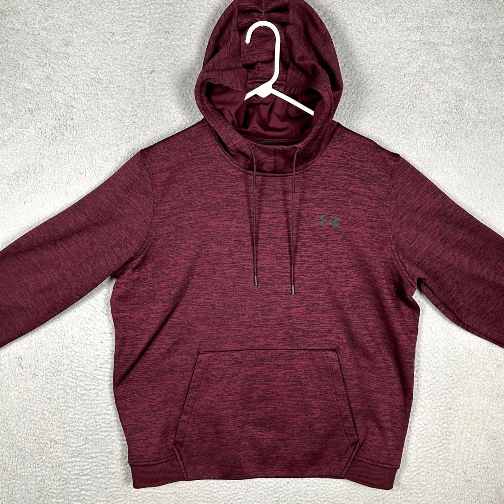 Under Armour Under Armour ColdGear Hoodie Mens XL Maroon Heather Loose Fit Pullover EUC Size US XL / EU 56 / 4 - 3 Thumbnail