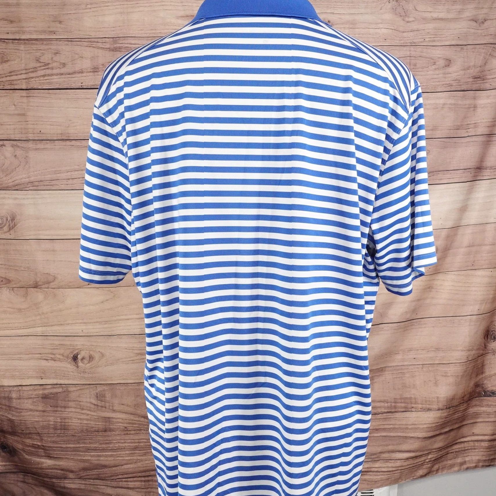 Nike Nike Golf Polo Shirt Mens XL Blue White Stripe Dri-FIT Short Sleeve Size US XL / EU 56 / 4 - 5 Thumbnail