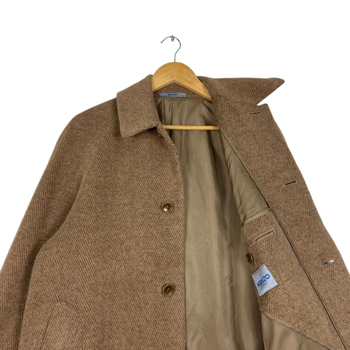 Designer × Japanese Brand × Kenzo 💥KENZO RICH BROWN LONG COAT JACKET Size US M / EU 48-50 / 2 - 10 Thumbnail