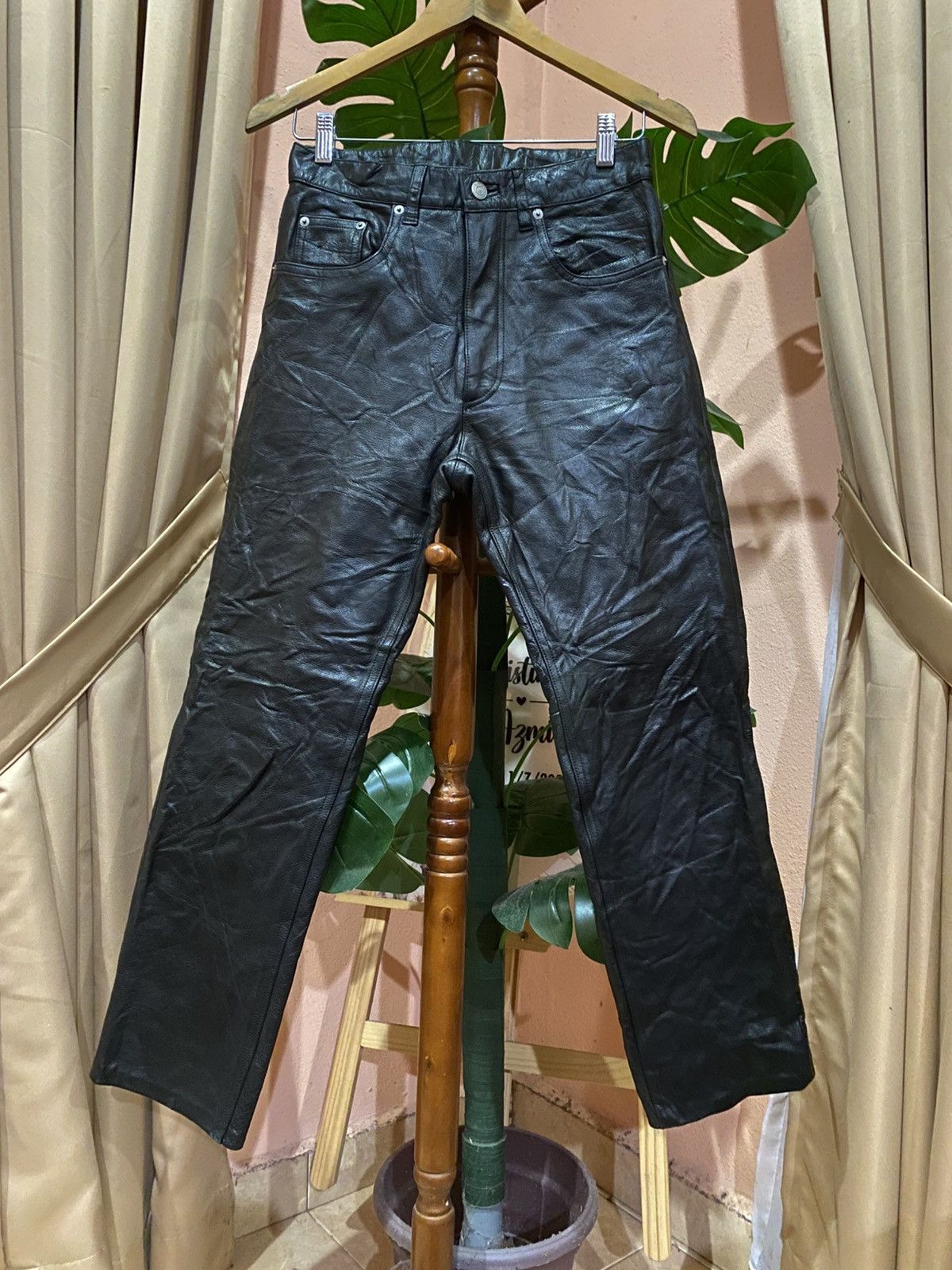Genuine Leather Vintage WIND ARMOR Nichiwa Black Genuine American Leather Size US 27 - 1 Thumbnail