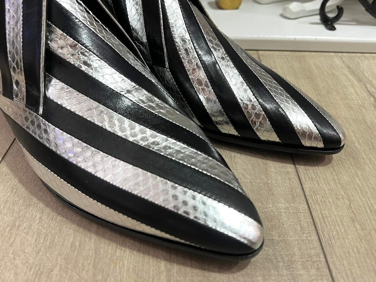 Saint Laurent Paris FW21 Striped Lamé Python JONAS Laced Ankle Boots sz42 Size US 9 / EU 42 - 3 Thumbnail