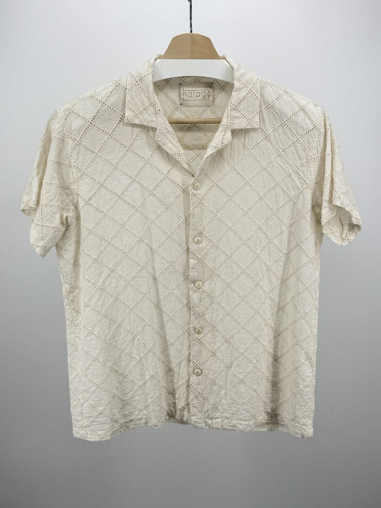 HARAGO Cream Embroidered Shirt Size US S / EU 44-46 / 1 - 1 Thumbnail