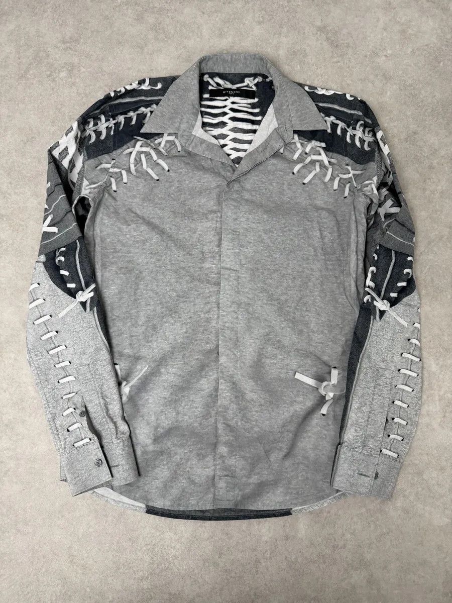Givenchy AW2013 Givenchy Mega Laced Abstract Grey Shirt by Riccardo Tisci Size US S / EU 44-46 / 1 - 8 Thumbnail