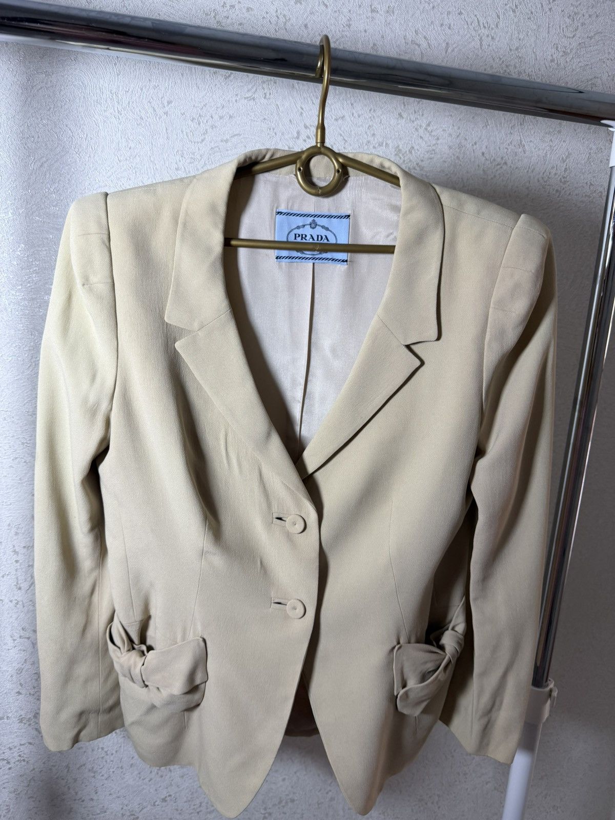 Prada Vintage PRADA Blazer Jacket Beige Minimalist Tailored Size XL / US 12-14 / IT 48-50 - 1 Thumbnail