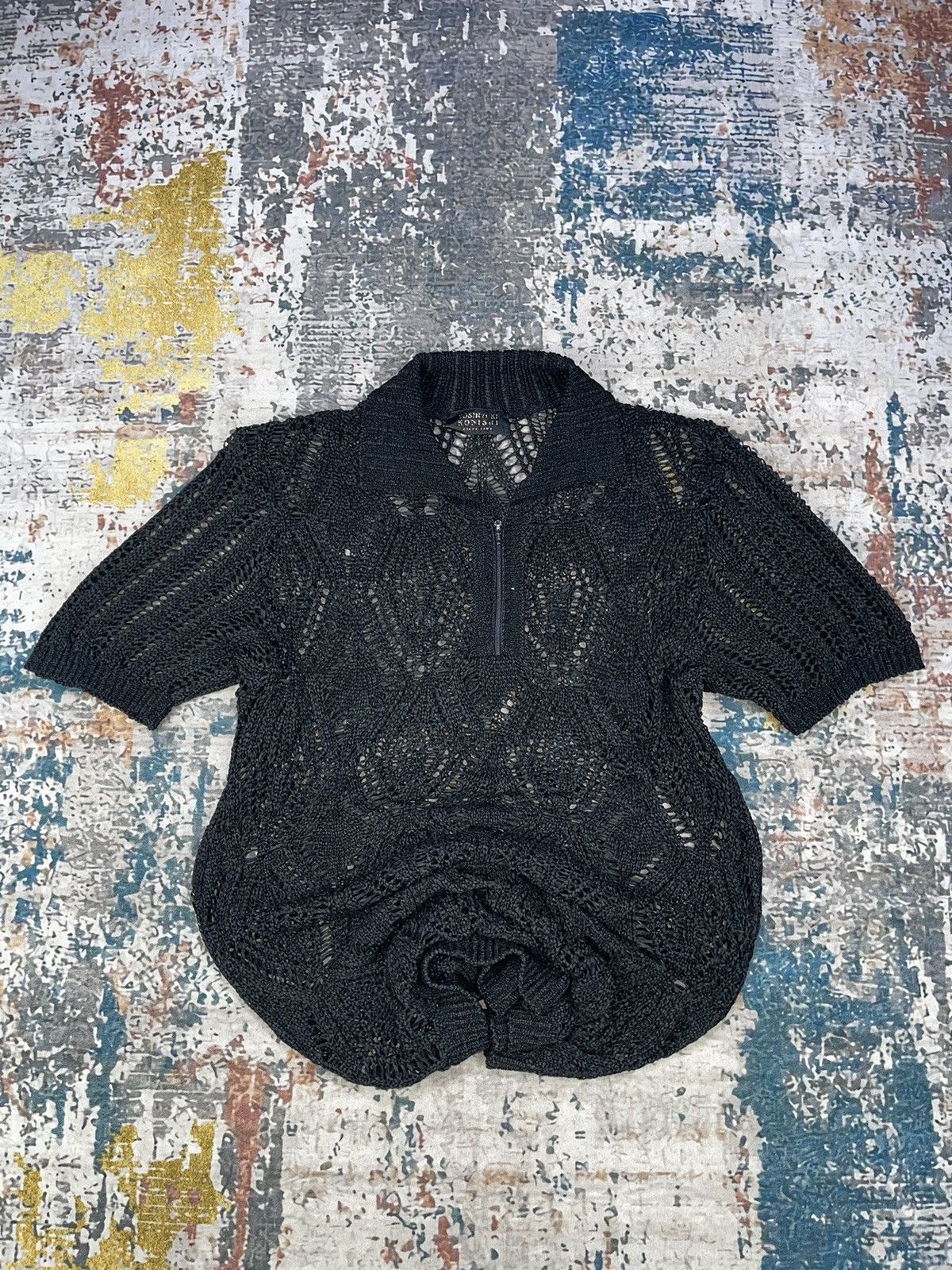 トップス ficce Yoshiyuki Konishi knit polo Yoshiyuki Konishi Ficce Diamond Knit Sweater Polo
