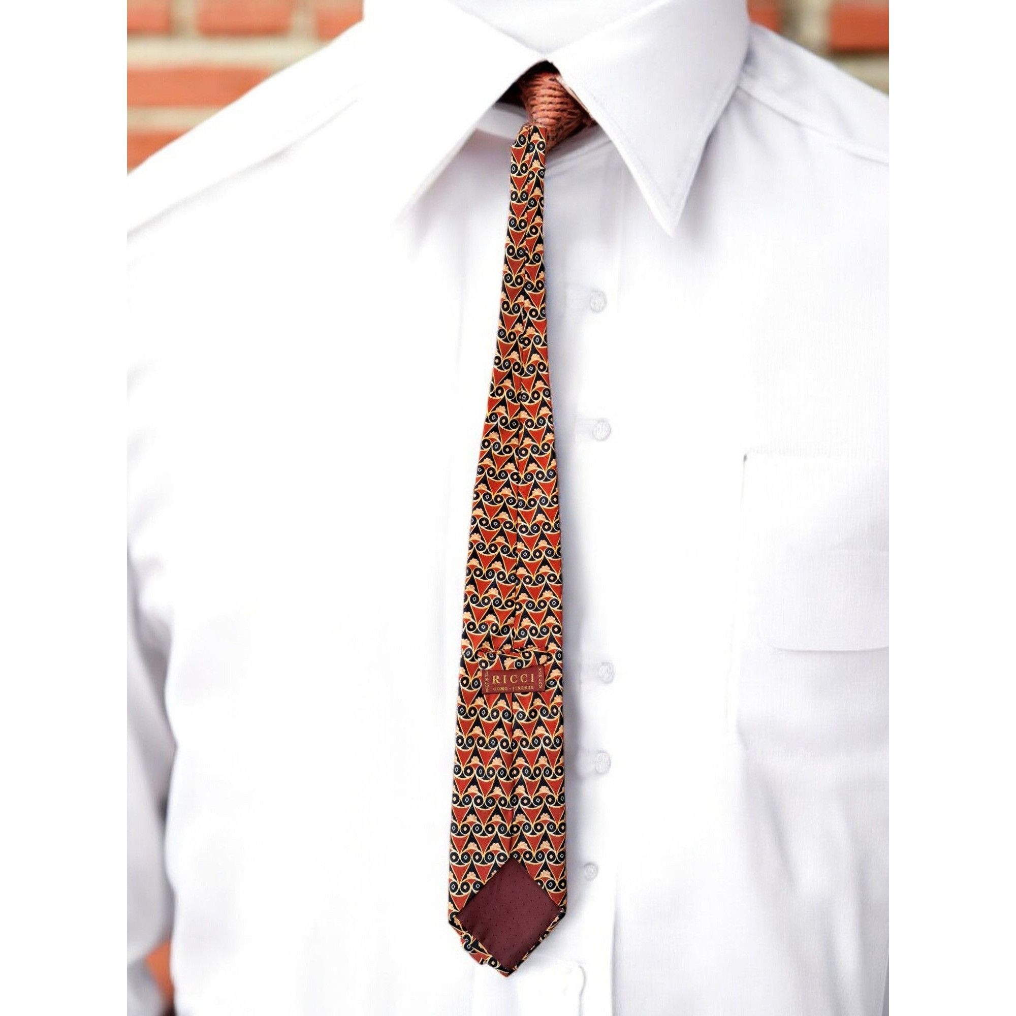 Vintage Ricci Como Firenze 100% Silk Tie—Vintage 1990s Italian Luxur Size ONE SIZE - 3 Thumbnail