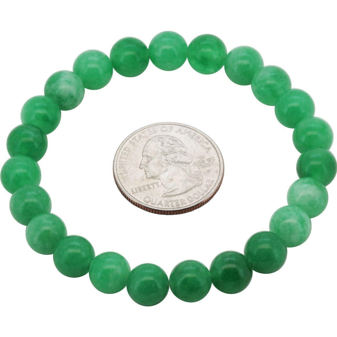 Other 8mm Jade Gemstone Beaded Stretch Bracelet 7" Size ONE SIZE - 1 Preview