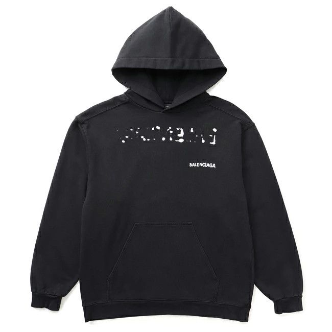 Balenciaga o1bcso1str0426 Hand Drawn Balenciaga Back Hoodie in Black Size US M / EU 48-50 / 2 - 1 Thumbnail