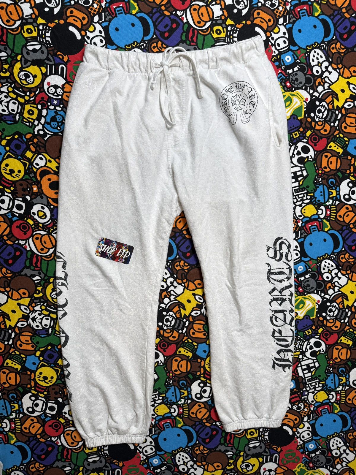 Chrome Hearts Chrome Hearts White Monogram Horseshoe Logo Sweatpants Size US 35 - 2 Thumbnail