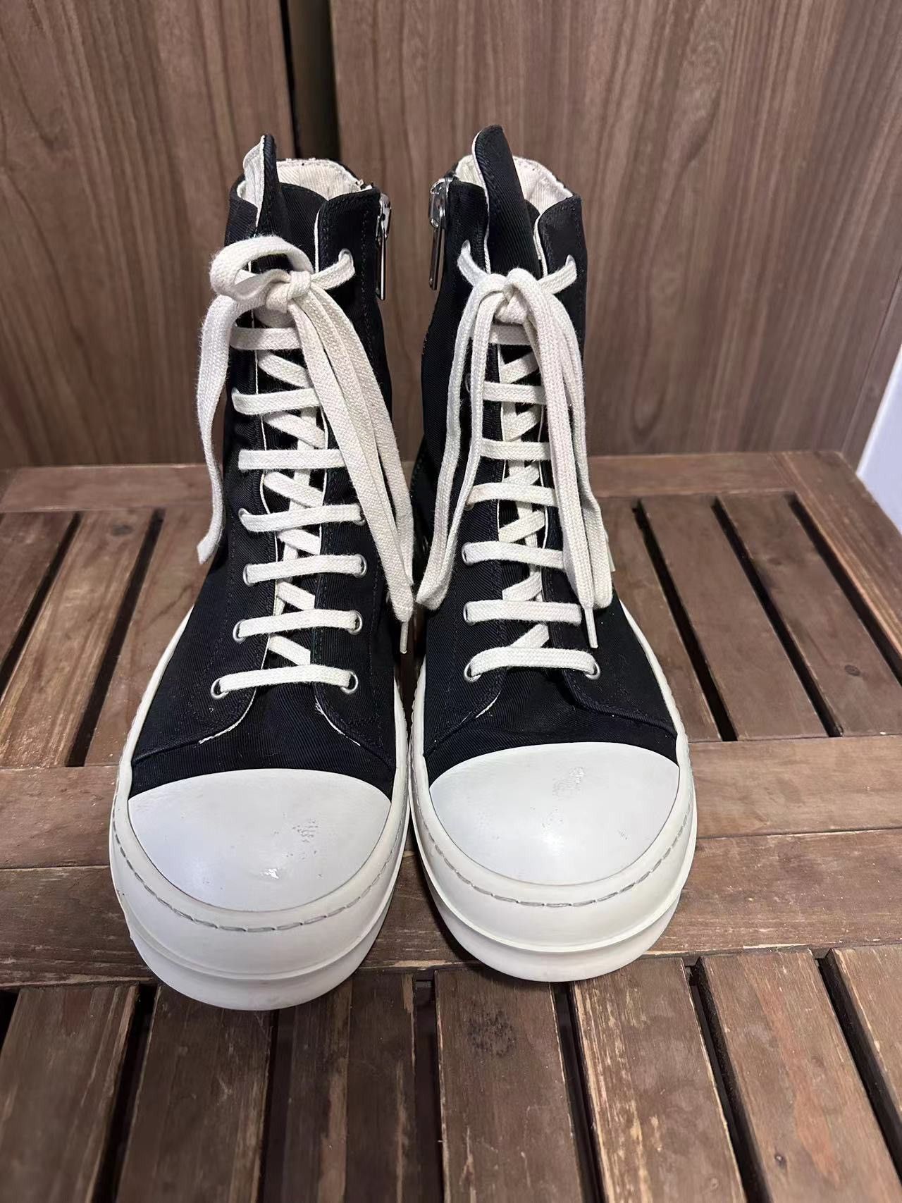 Rick Owens × Rick Owens Drkshdw Rick Owens ramones canvas sneakers 
