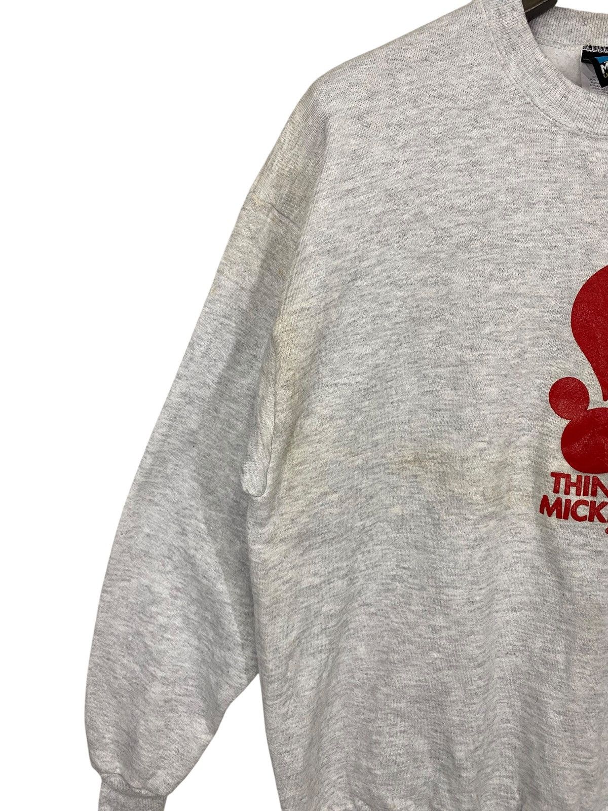 Mickey Mouse Vintage 80s think mickey by disney sweatshirt crewneck Size US L / EU 52-54 / 3 - 4 Thumbnail