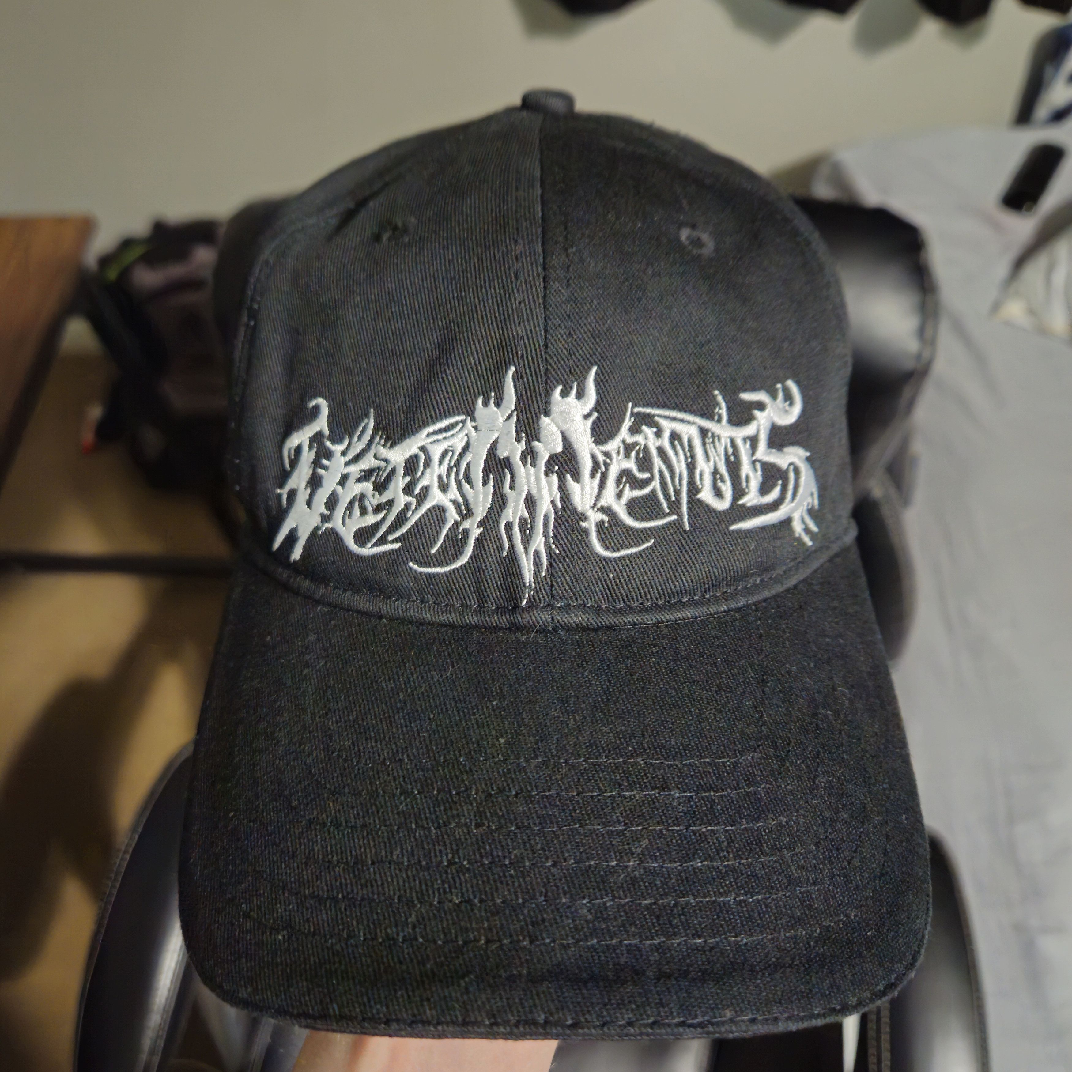 image of Vetements Goth Logo Cap in Black, Men's