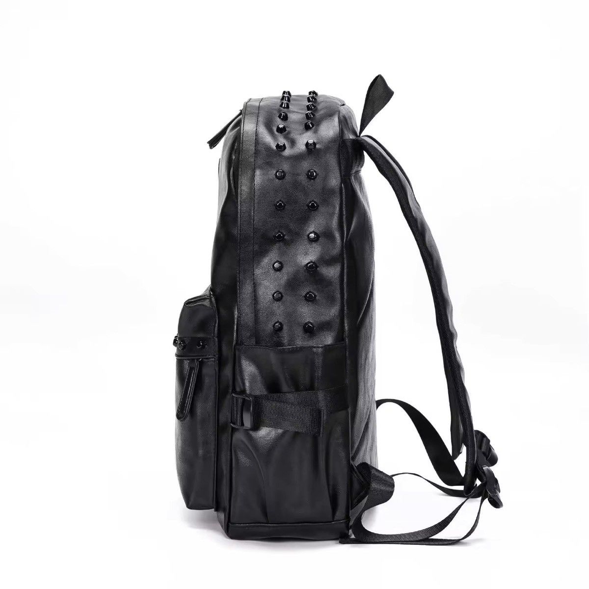 Vintage Gothic Punk PU Leather Rivets Backpacks Size ONE SIZE - 7 Thumbnail
