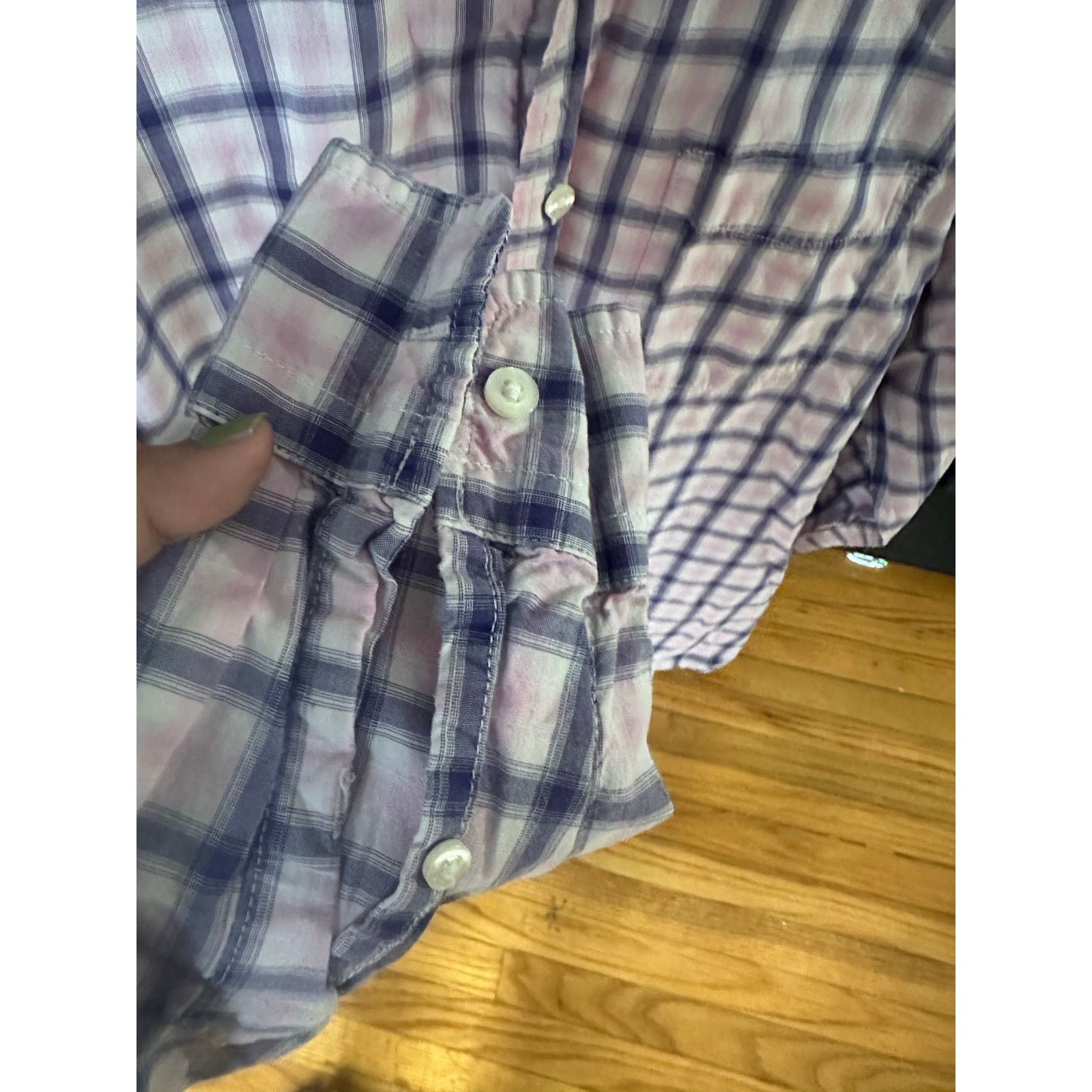 Gap GAP Classic Fit Plaid Button-Down Shirt Blue/White/Pink Size US L / EU 52-54 / 3 - 3 Thumbnail