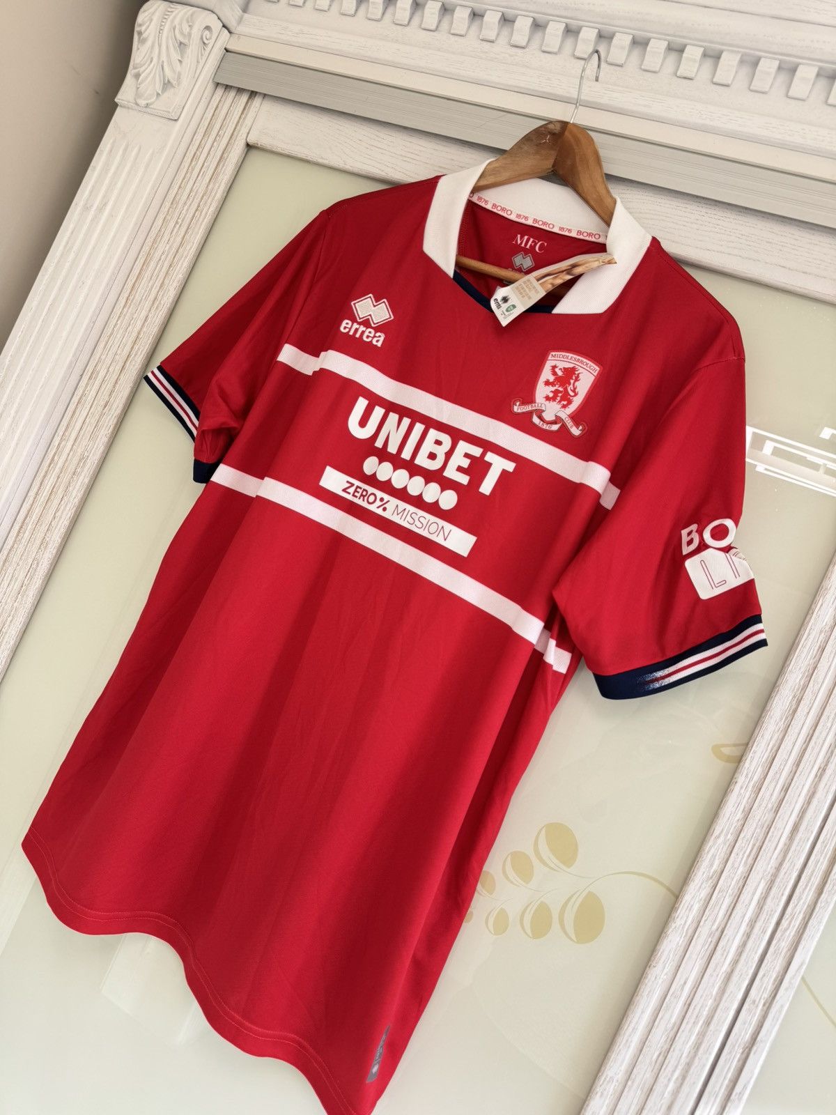 Errea Middlesbrough 2023-2024 Home Soccer Jersey Football Shirt Size US XXL / EU 58 / 5 - 3 Thumbnail